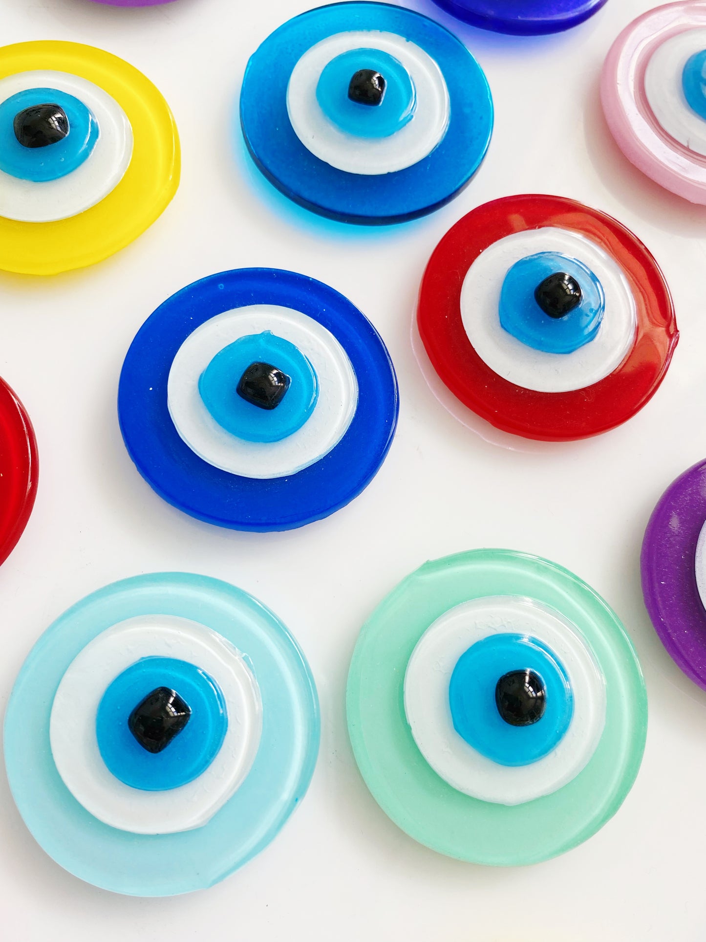 Evil Eye 3D Colored Glass Amulet Magnet