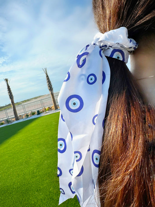 Evil Eye Printed Hair Tie Scrunchie Scarf