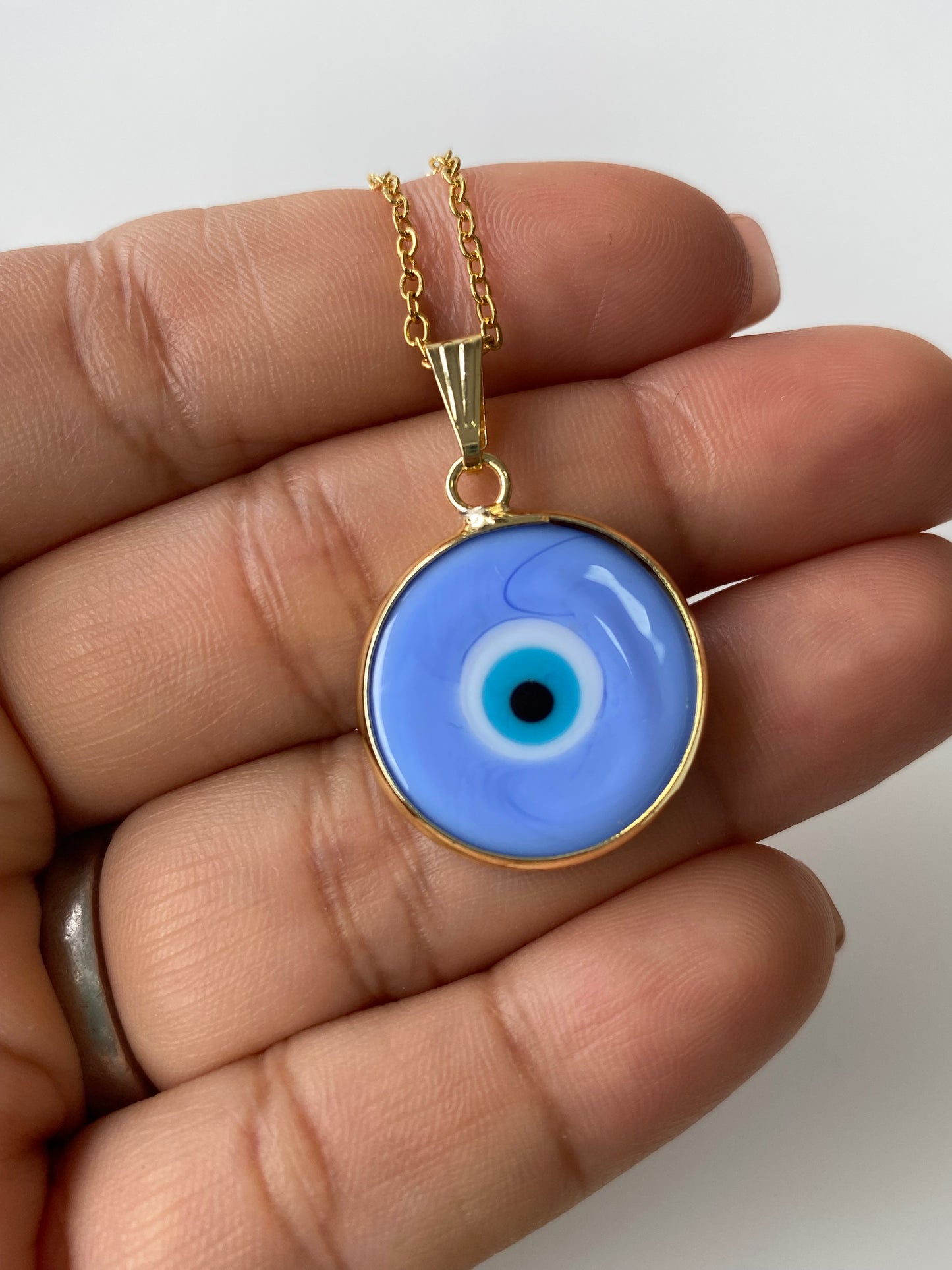 Original Evil Eye Glass Amulet Necklace & FREE Jewelry Box Set