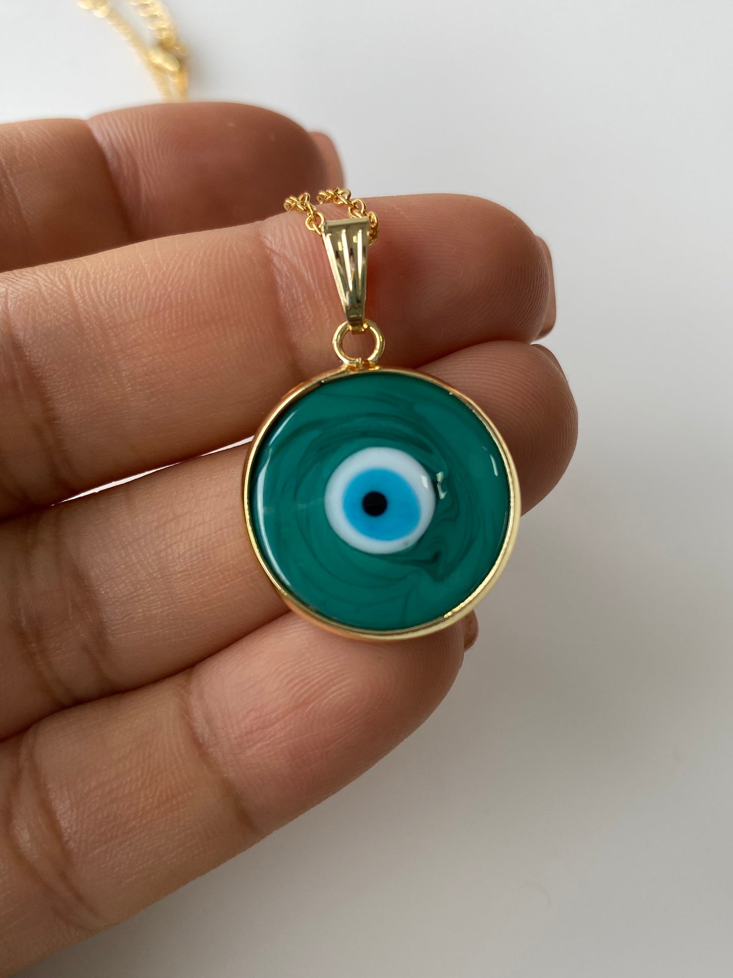 Original Evil Eye Glass Amulet Necklace & FREE Jewelry Box Set