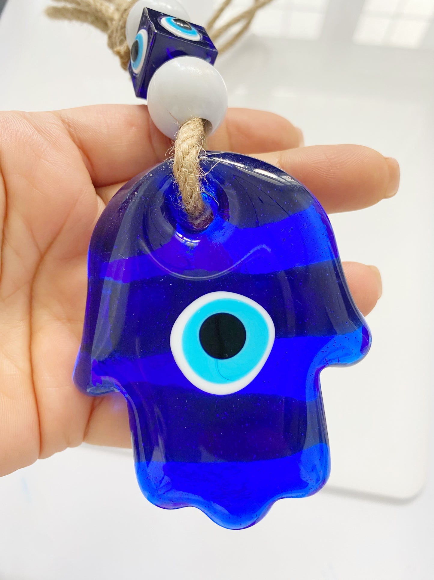 Evil Eye Hamsa Glass Amulet Wall Decor