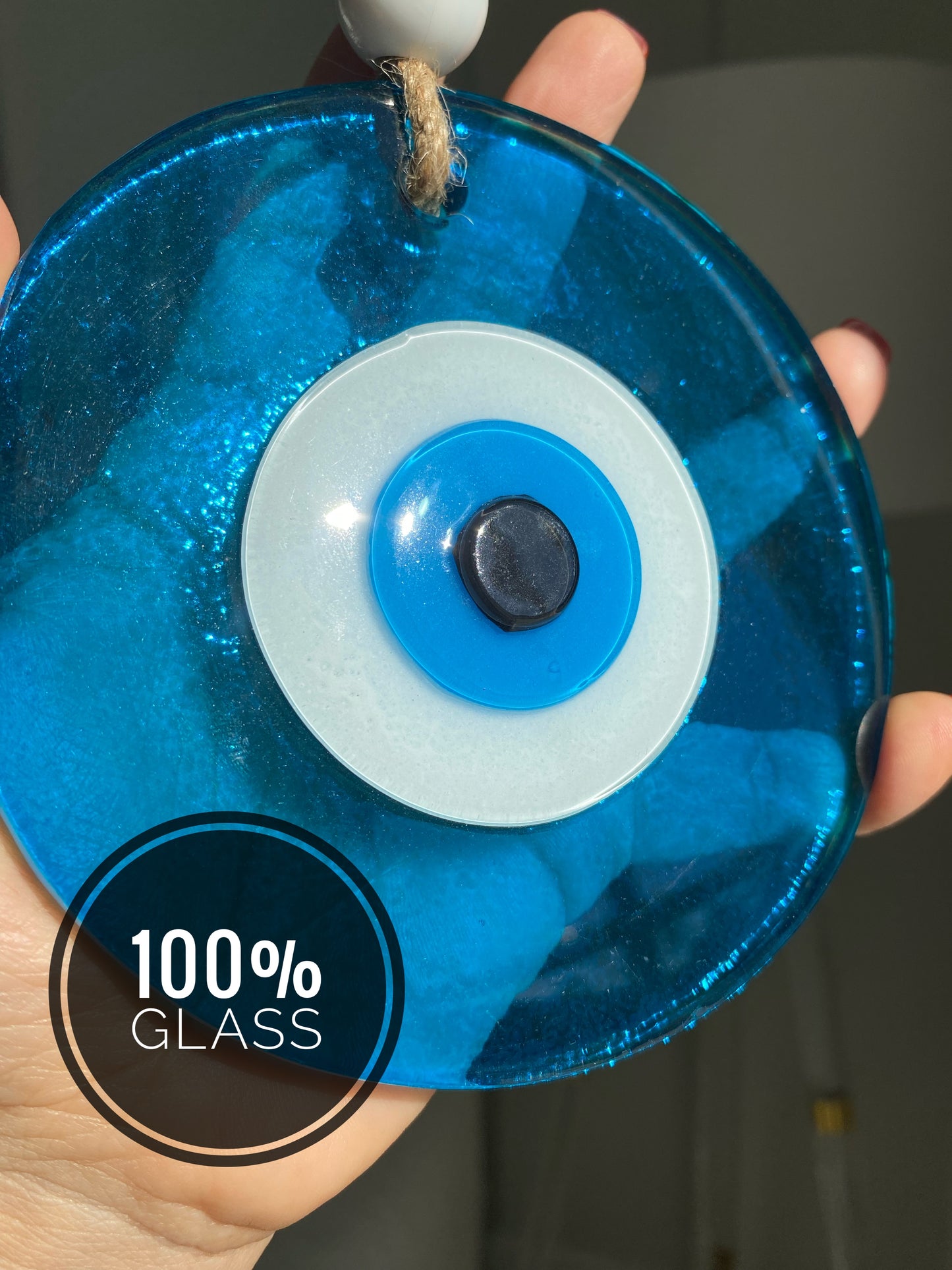 ORIGINAL XL Evil Eye Glass Amulet with Dustbag