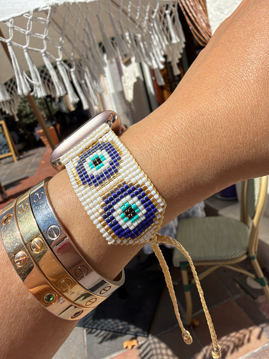 Riviera Evil Eye Miyuki Beaded Watch Strap
