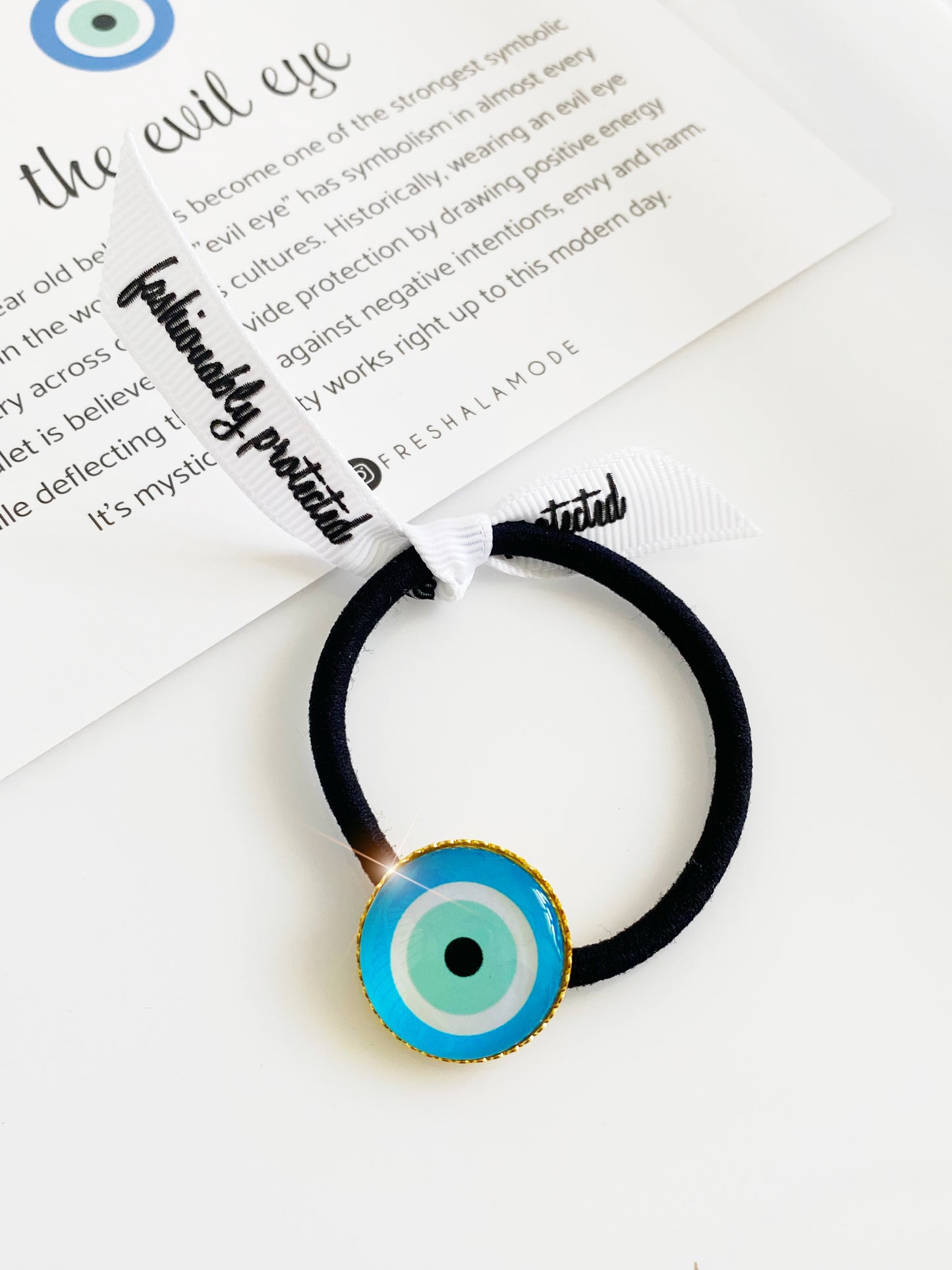 Evil Eye Gold Plated Hair Tie Bracelet