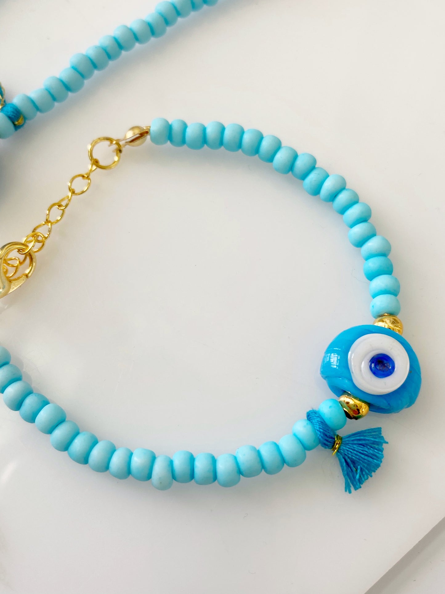 Evil Eye Ceramic Bosphorus Beaded Tassel Bracelet