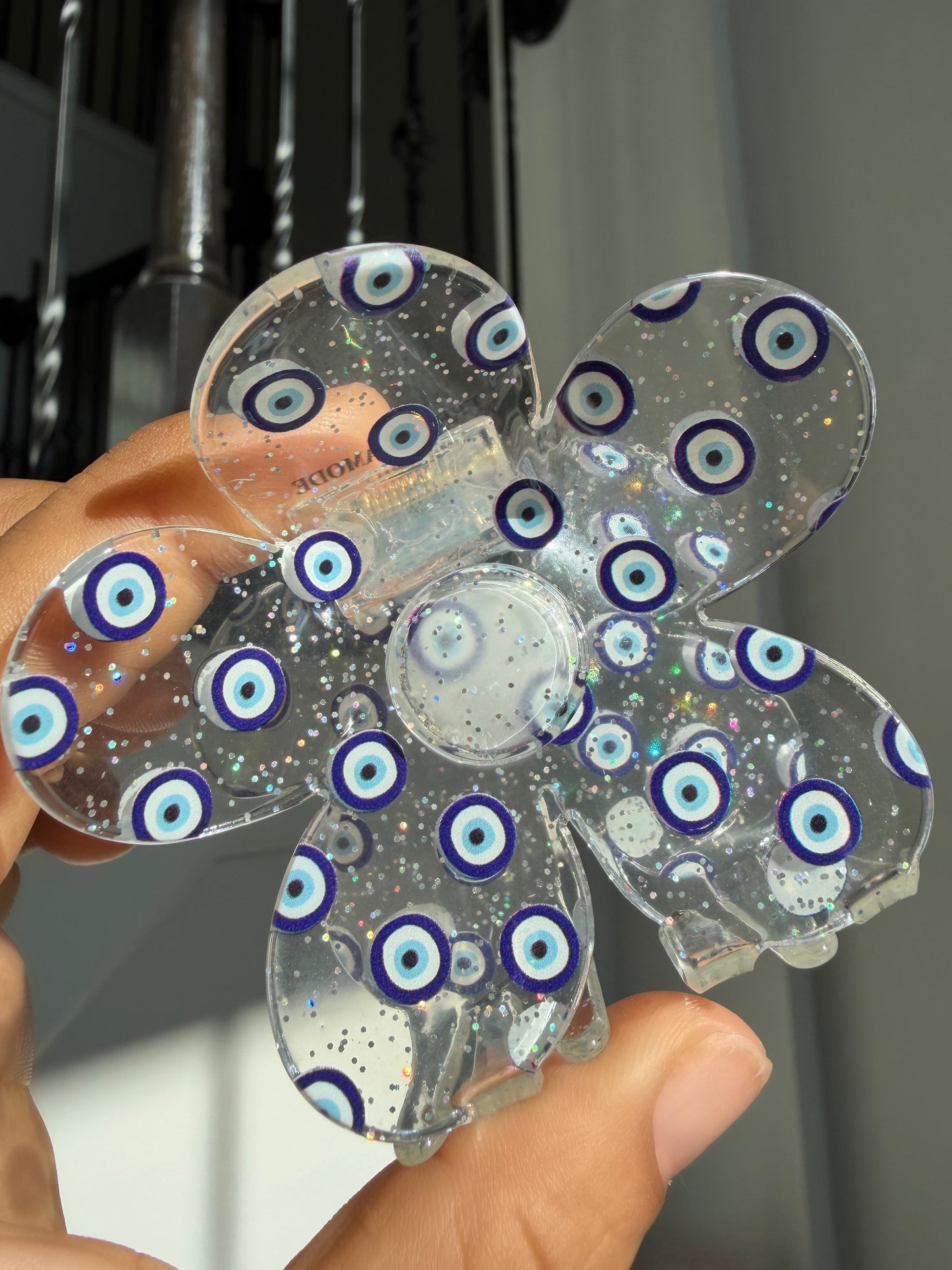 NEW! Evil Eye Floral Hair Claw Clip