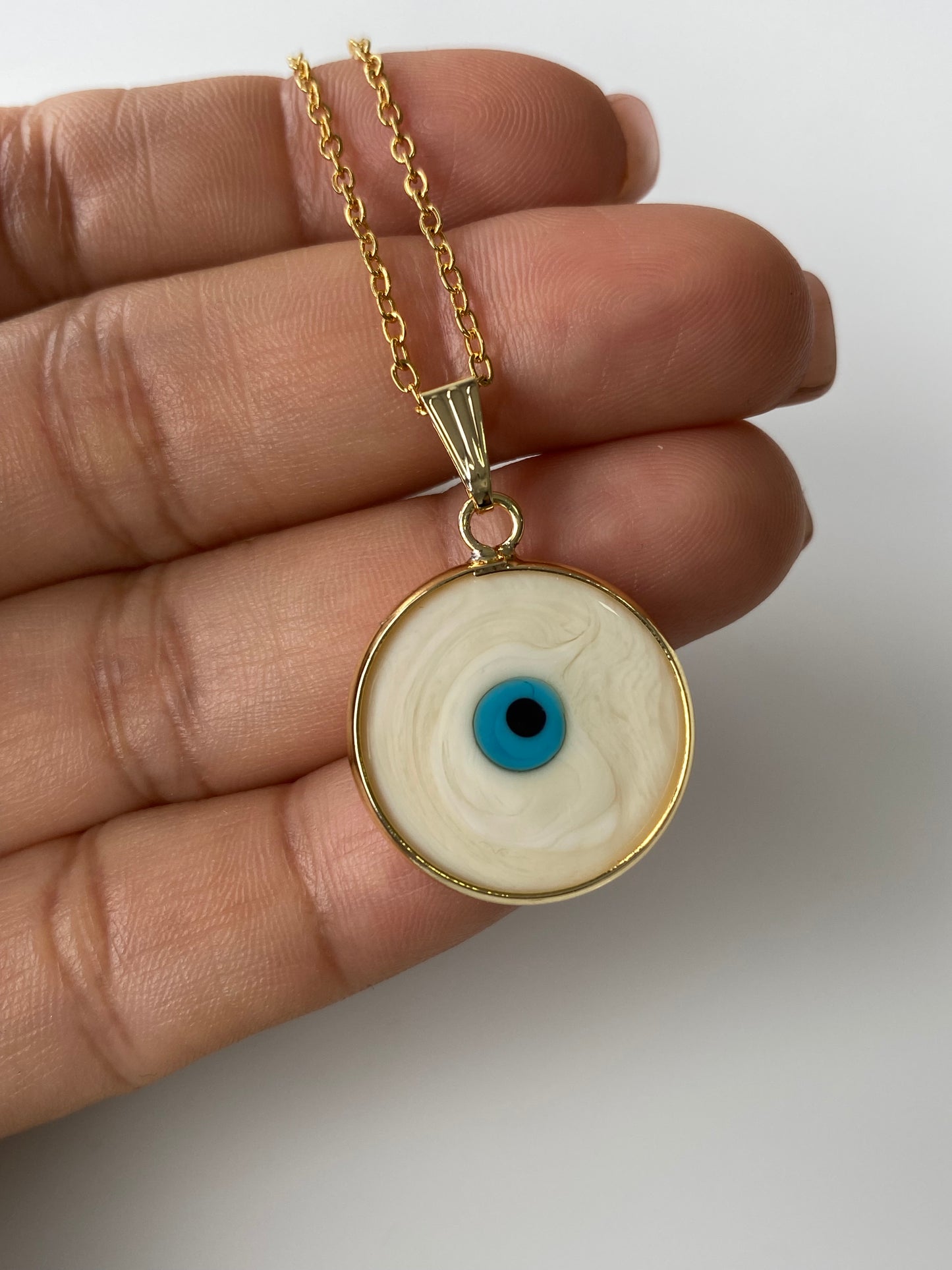 Original Evil Eye Glass Amulet Necklace & FREE Jewelry Box Set