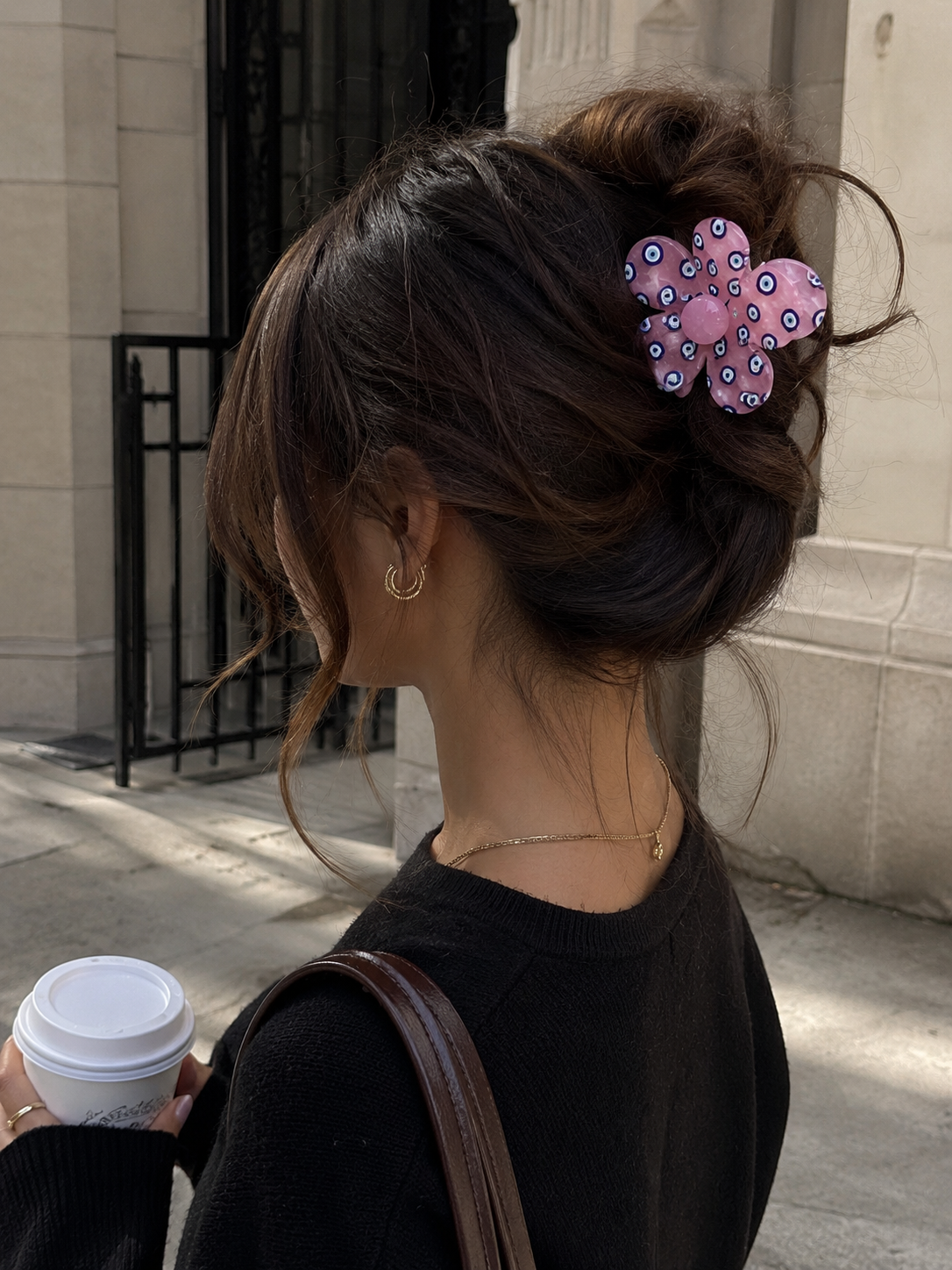 Soft Protection Evil Eye Flower Hair Claw Clip