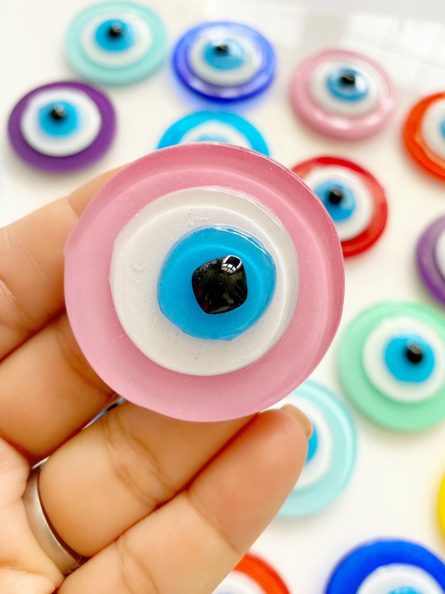 Evil Eye 3D Colored Glass Amulet Magnet