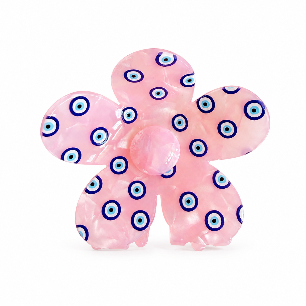 Soft Protection Evil Eye Flower Hair Claw Clip