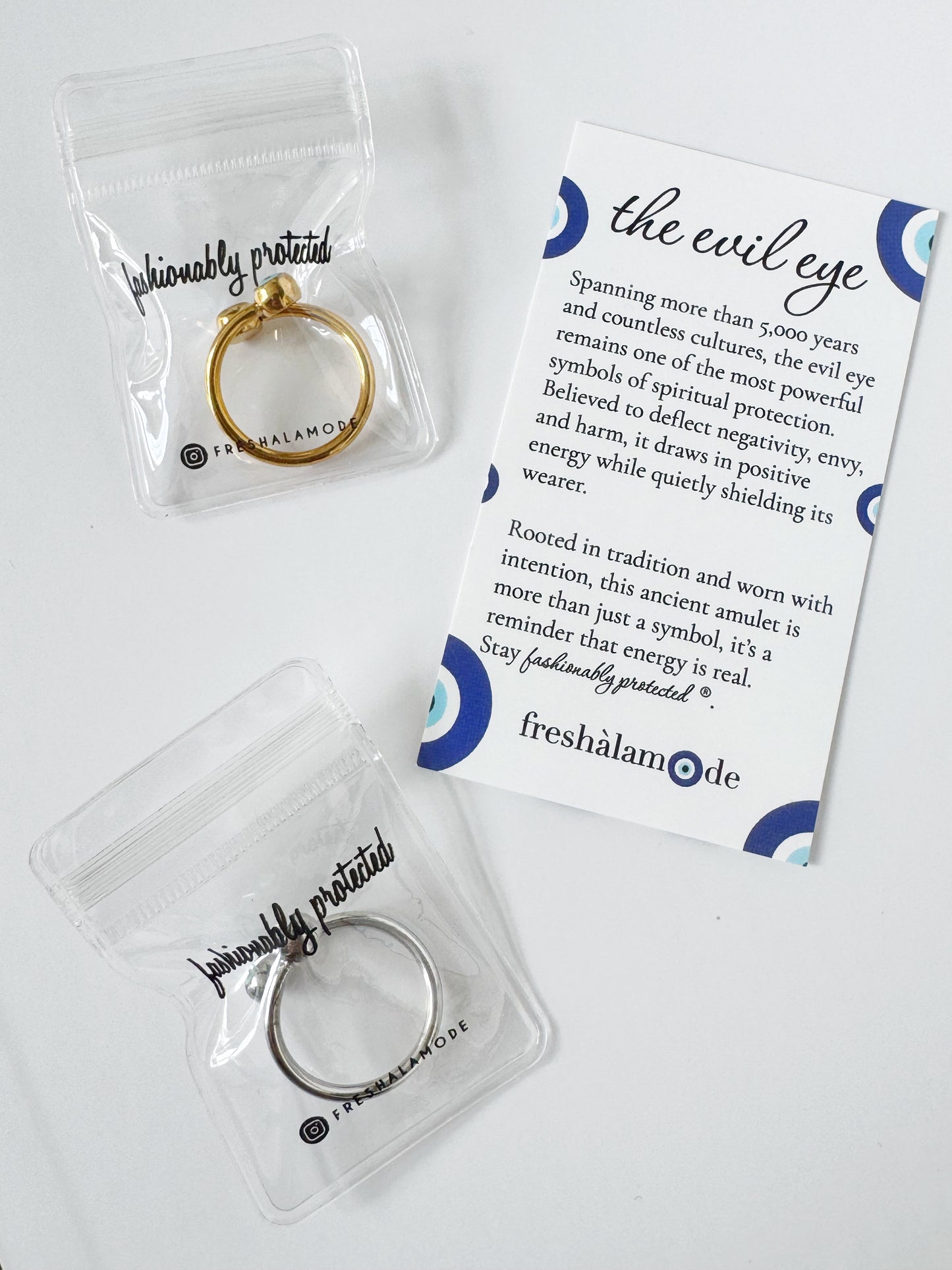 Evil Eye Wrapped Ring Adjustable