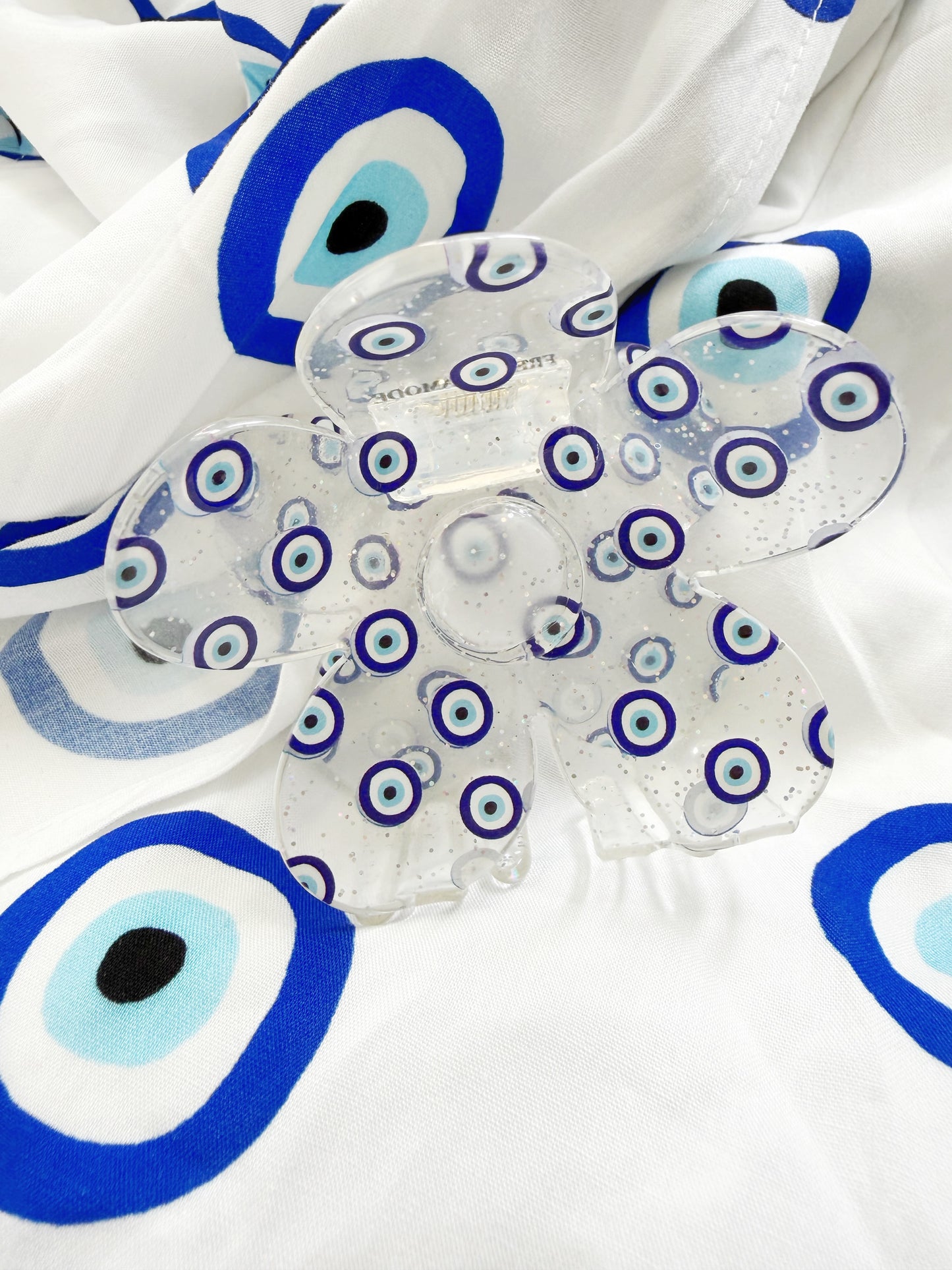NEW! Evil Eye Floral Hair Claw Clip