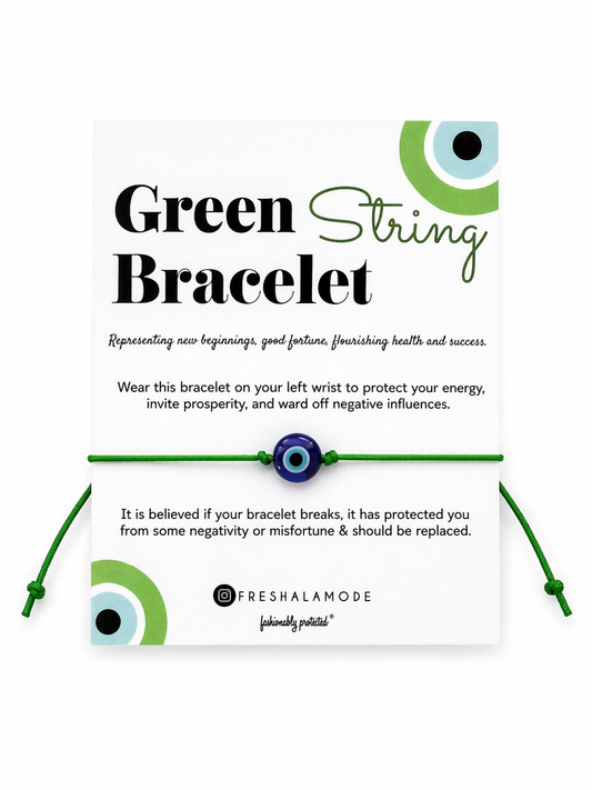 Green String Evil Eye Protection Bracelet