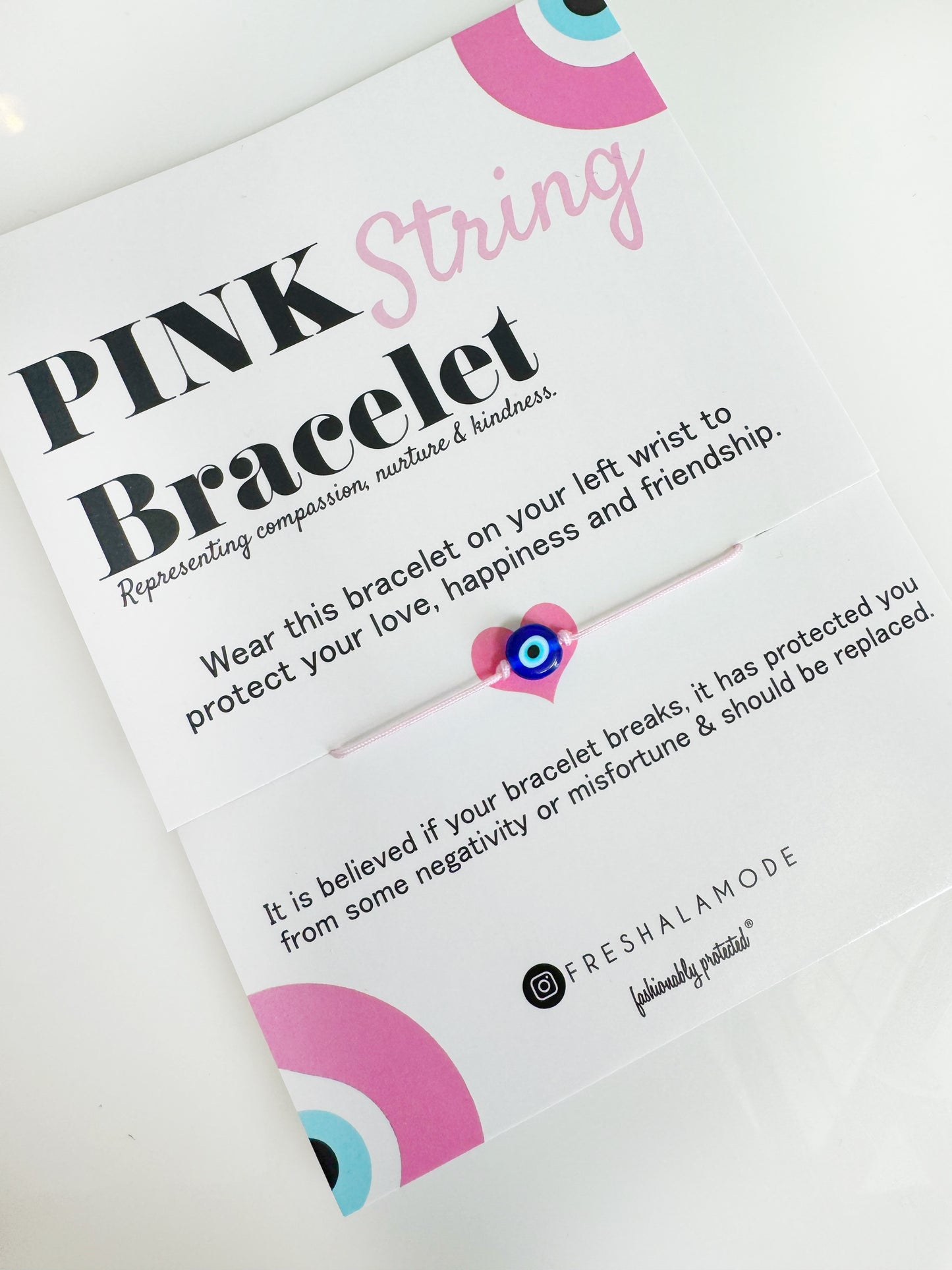 Evil Eye Pink String Adjustable Protection Bracelet Gift