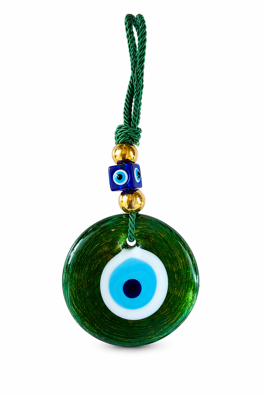 Emerald Shimmer Evil Eye Wall Amulet Small