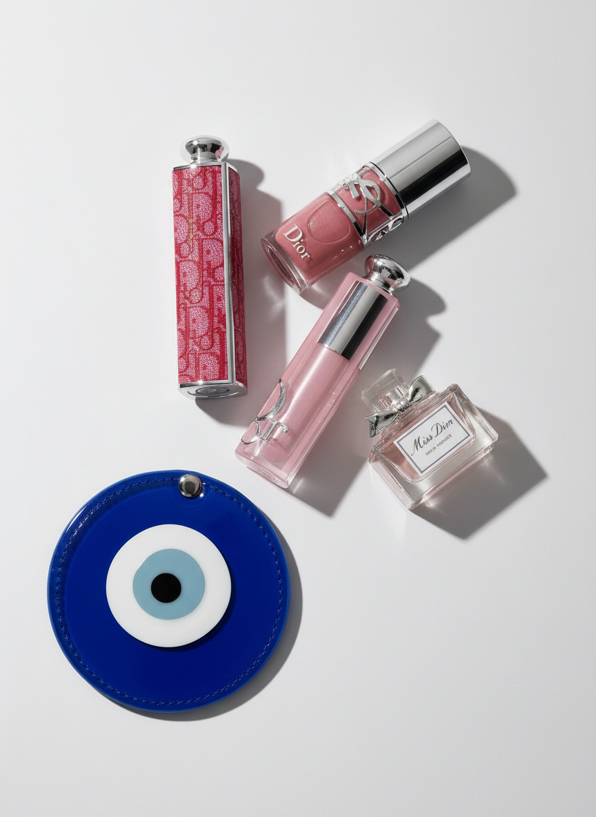 Fashionably Protected® Leather Evil Eye Mirror