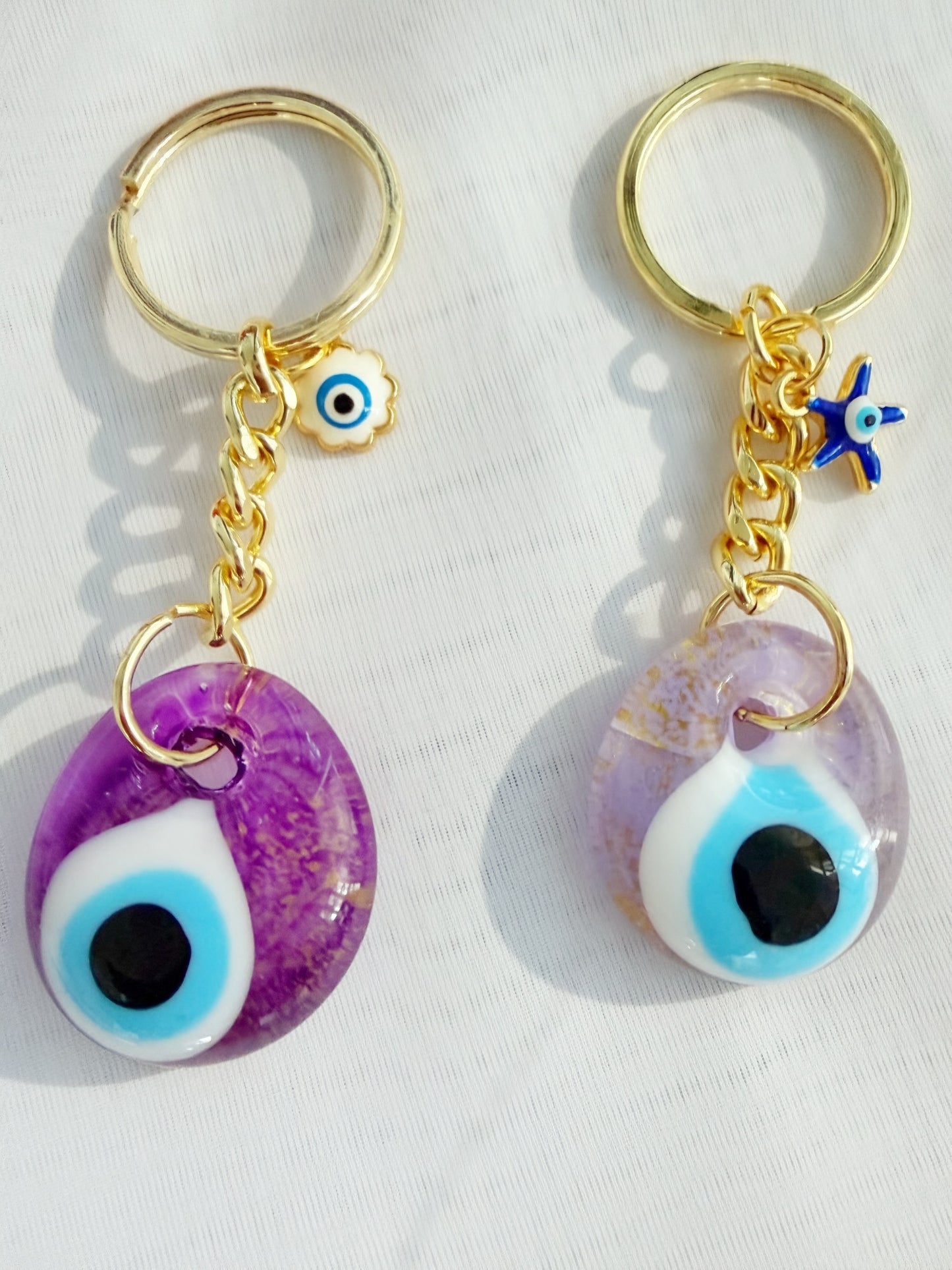 💜 Lavender Evil Eye Keychain