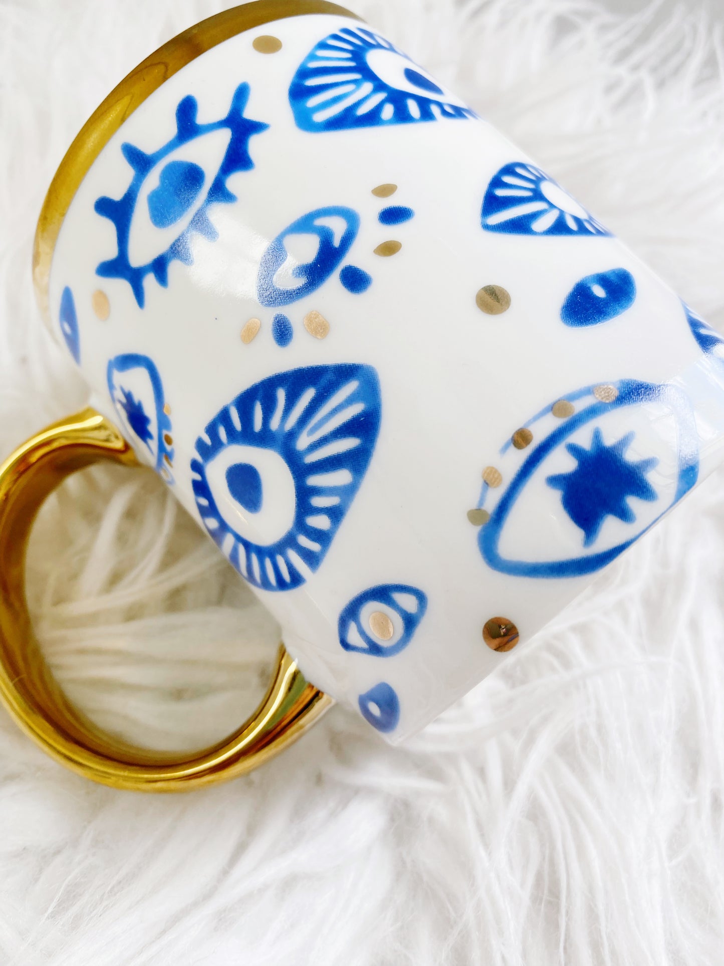 Evil Eye Golden Mug & Dessert Plate