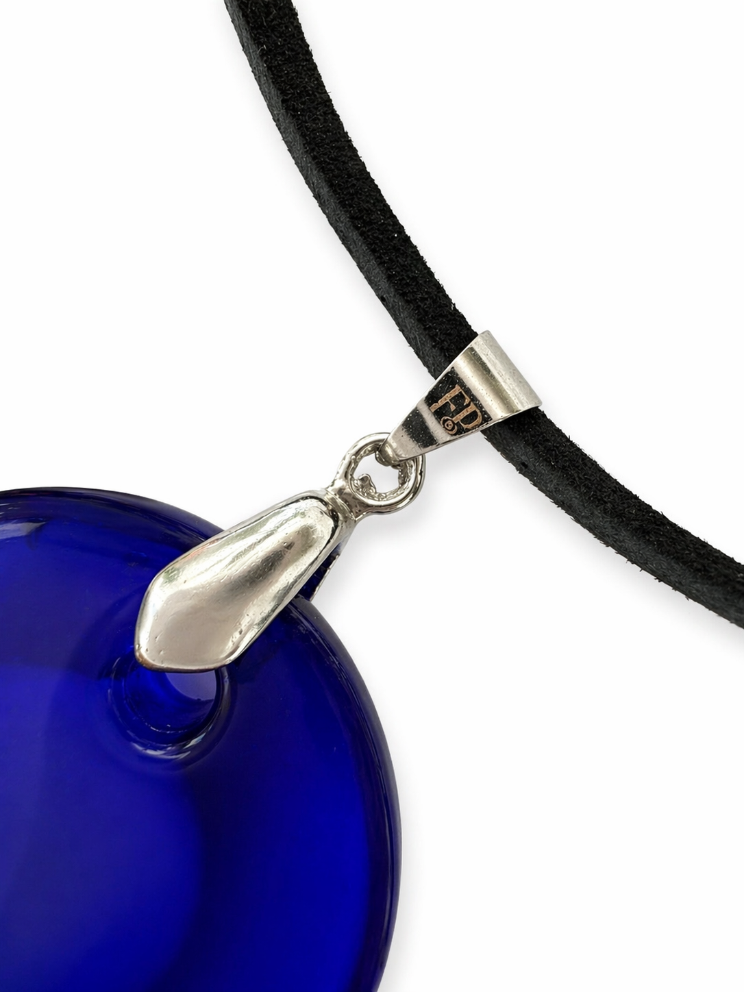 Evil Eye Glass Suede Wrap Necklace