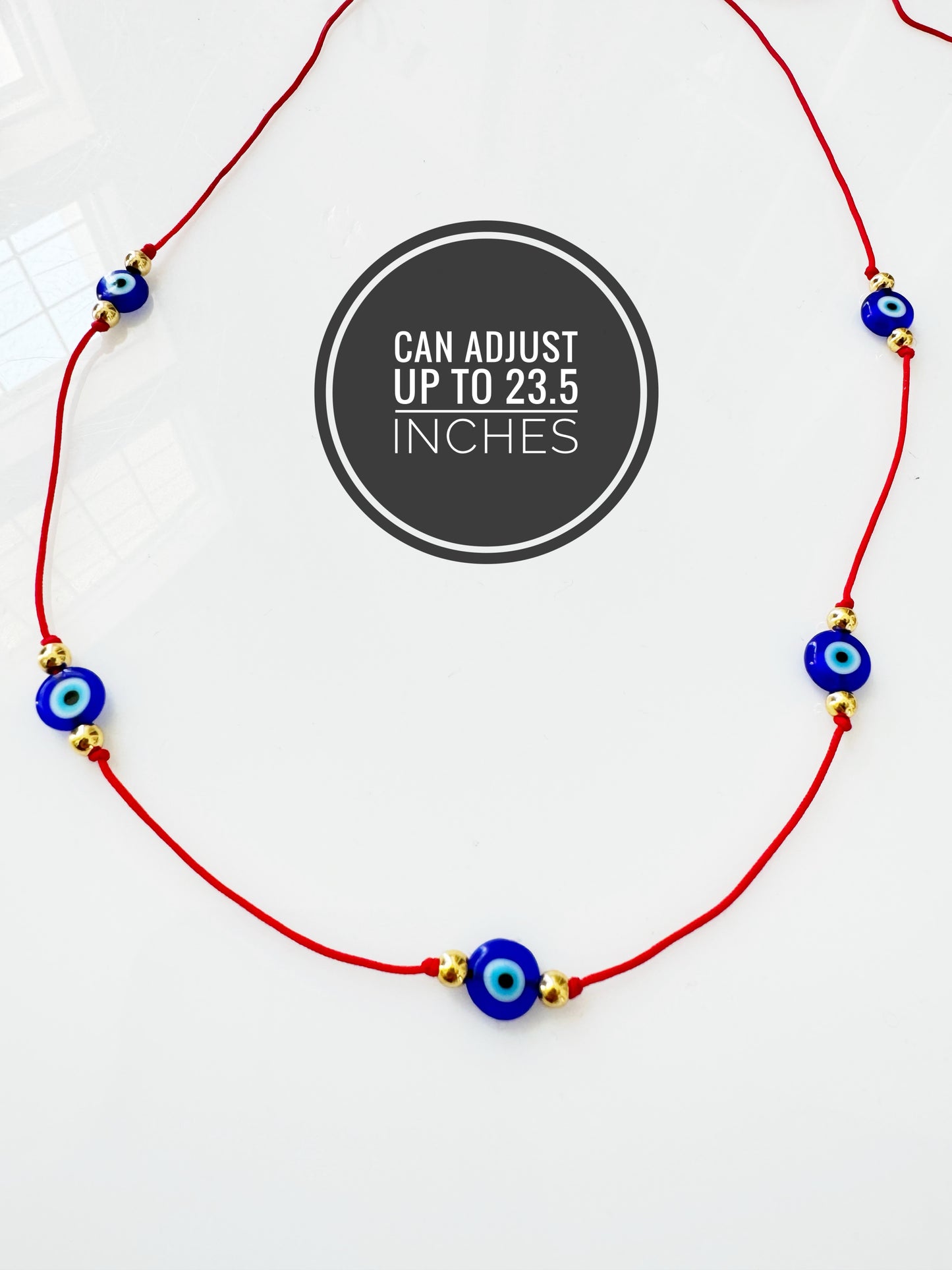 Evil Eye Red String Adjustable Choker Cord Necklace