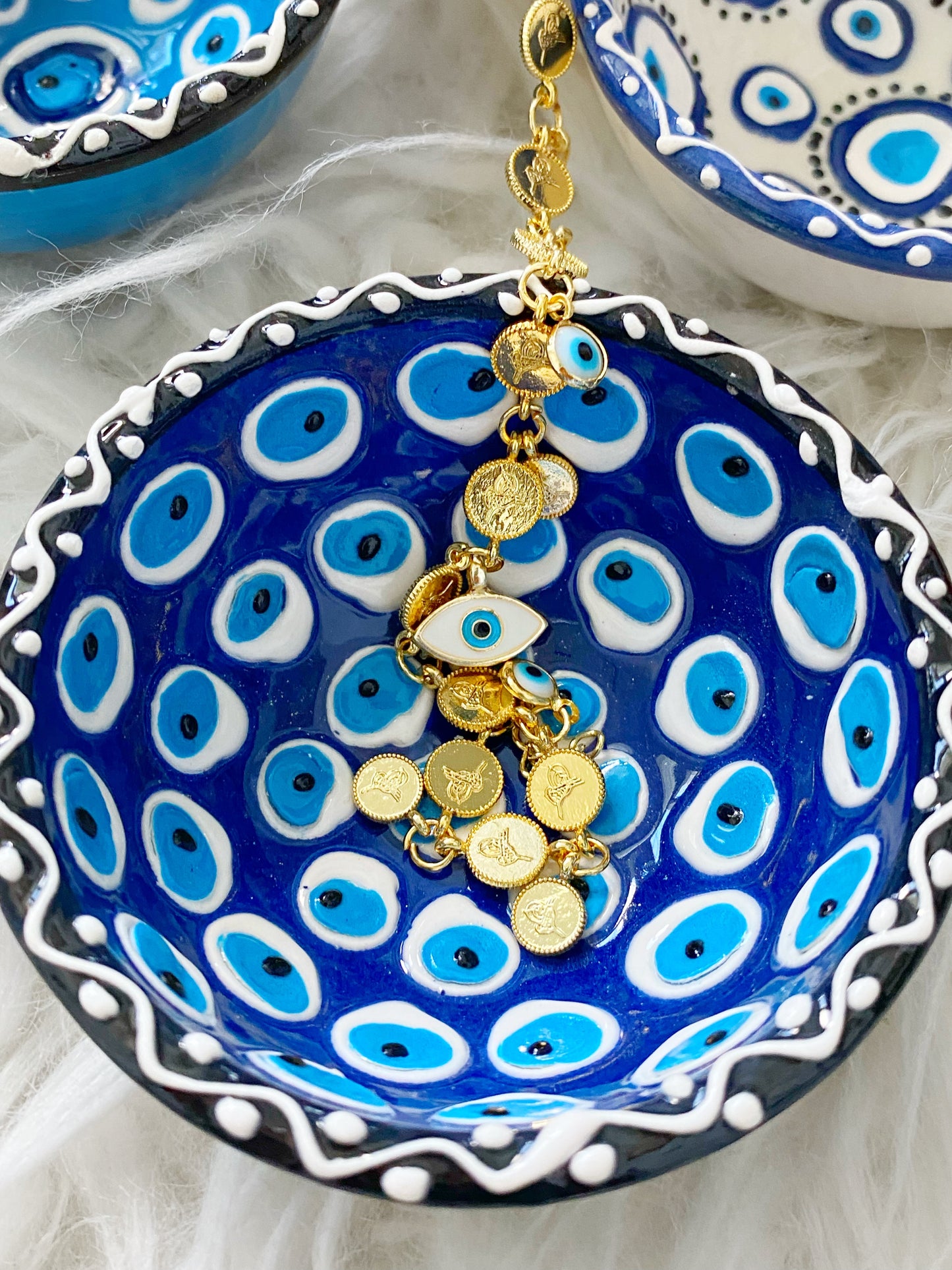 Evil Eye Ceramic Trinket Tray