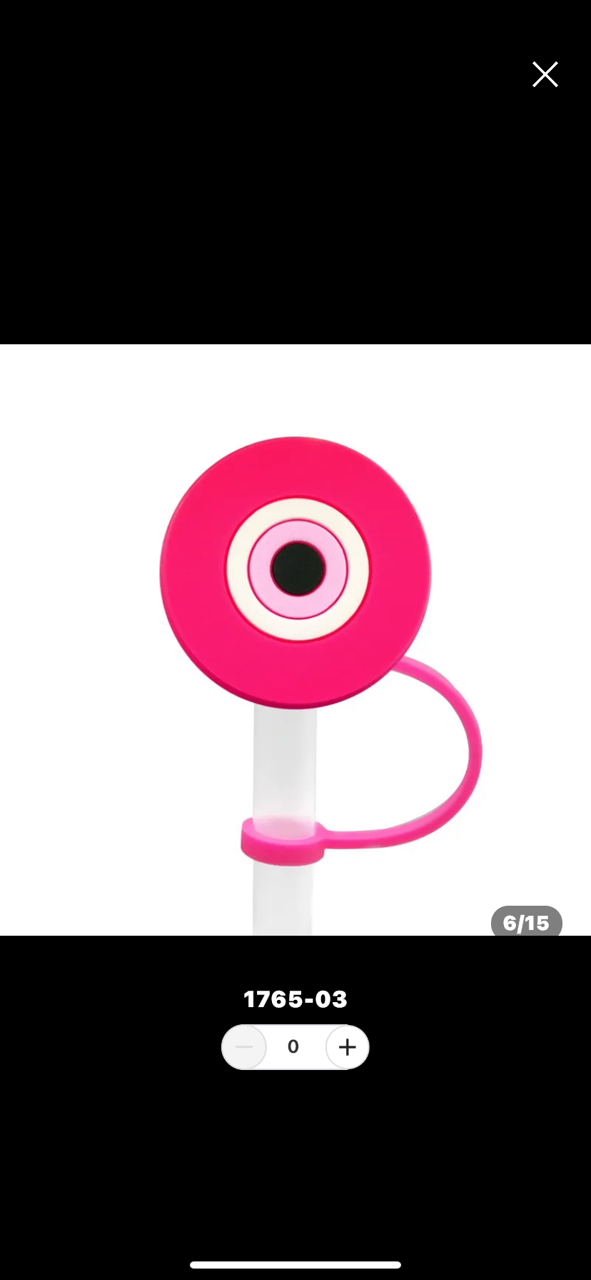 PINK Evil Eye Straw Topper Cover & Straw + FREE GIFT