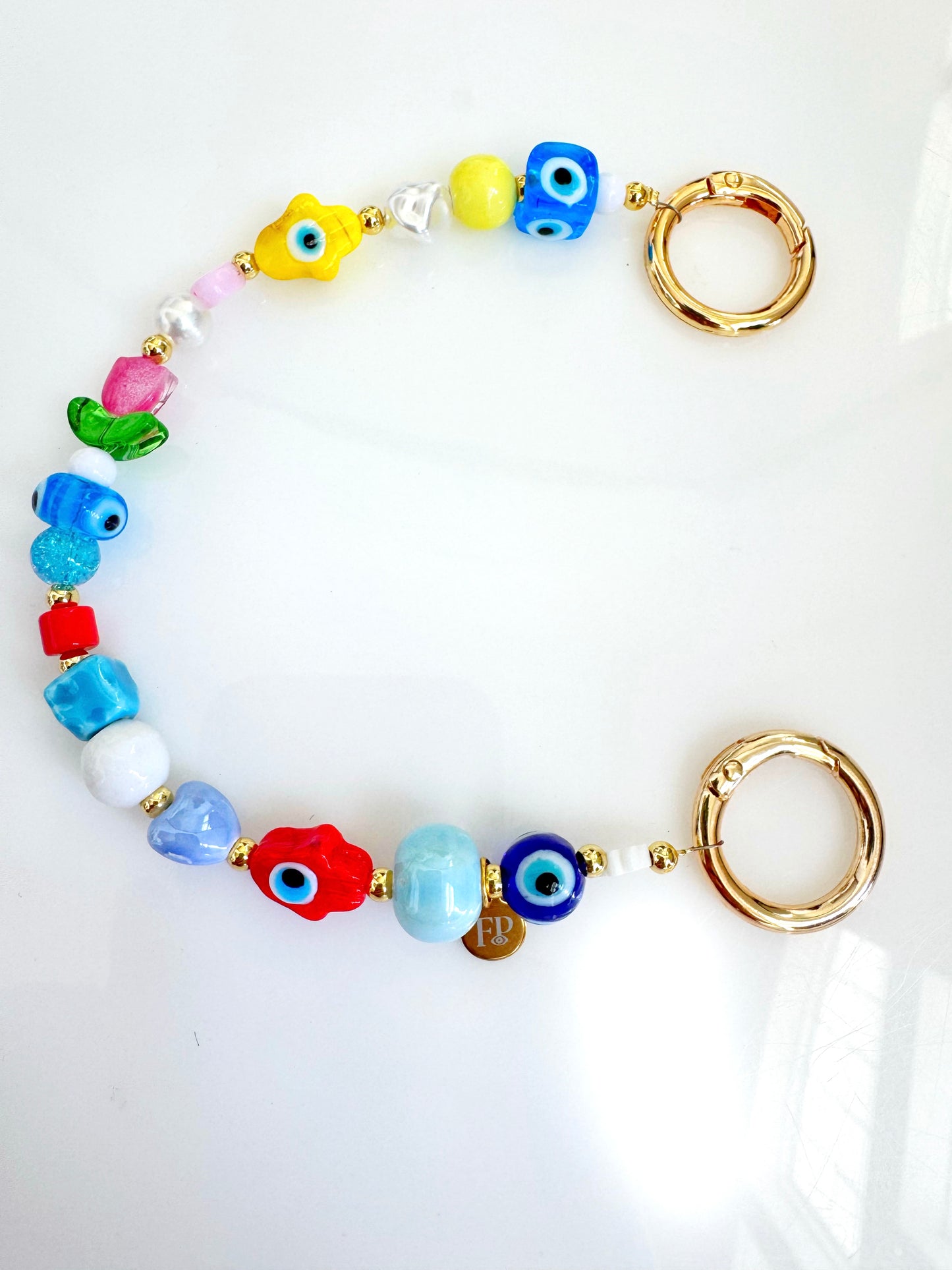 Summer Purse Charm – Luxurious Glass Evil Eye & Hamsa Edition