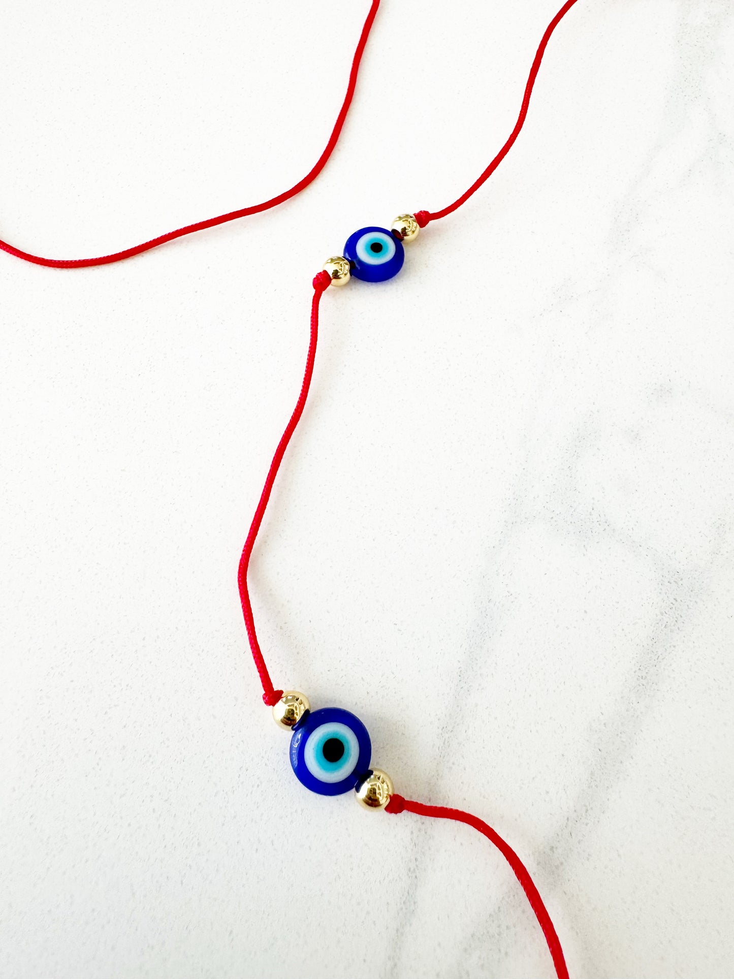 Evil Eye Red String Adjustable Choker Cord Necklace