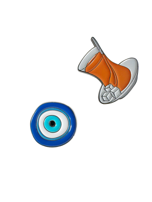 Evil Eye 2 piece Metal 3M Adhesive Phone Sticker Decal Set