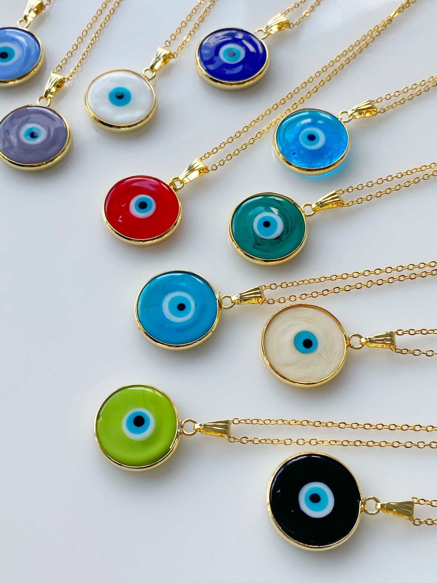 Original Evil Eye Glass Amulet Necklace & FREE Jewelry Box Set