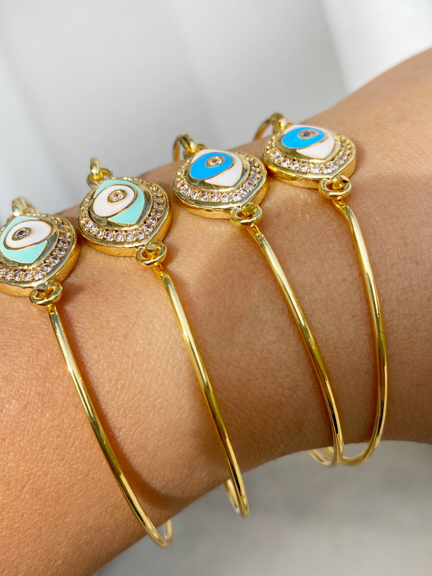 Evil Eye Dainty Crystal Bangle