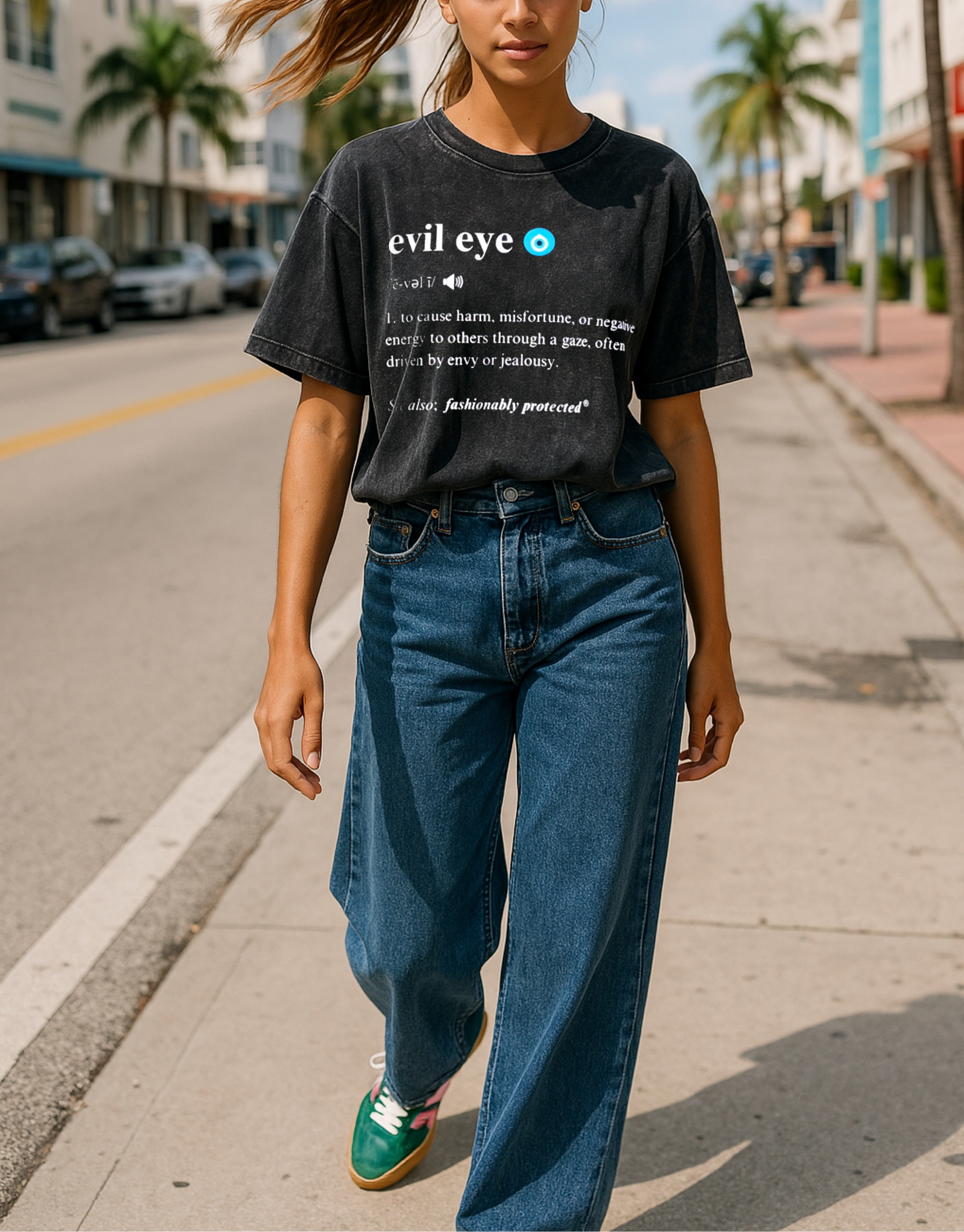 LIMITED EDITION* Evil Eye Definition Washed Effect Tee Shirt