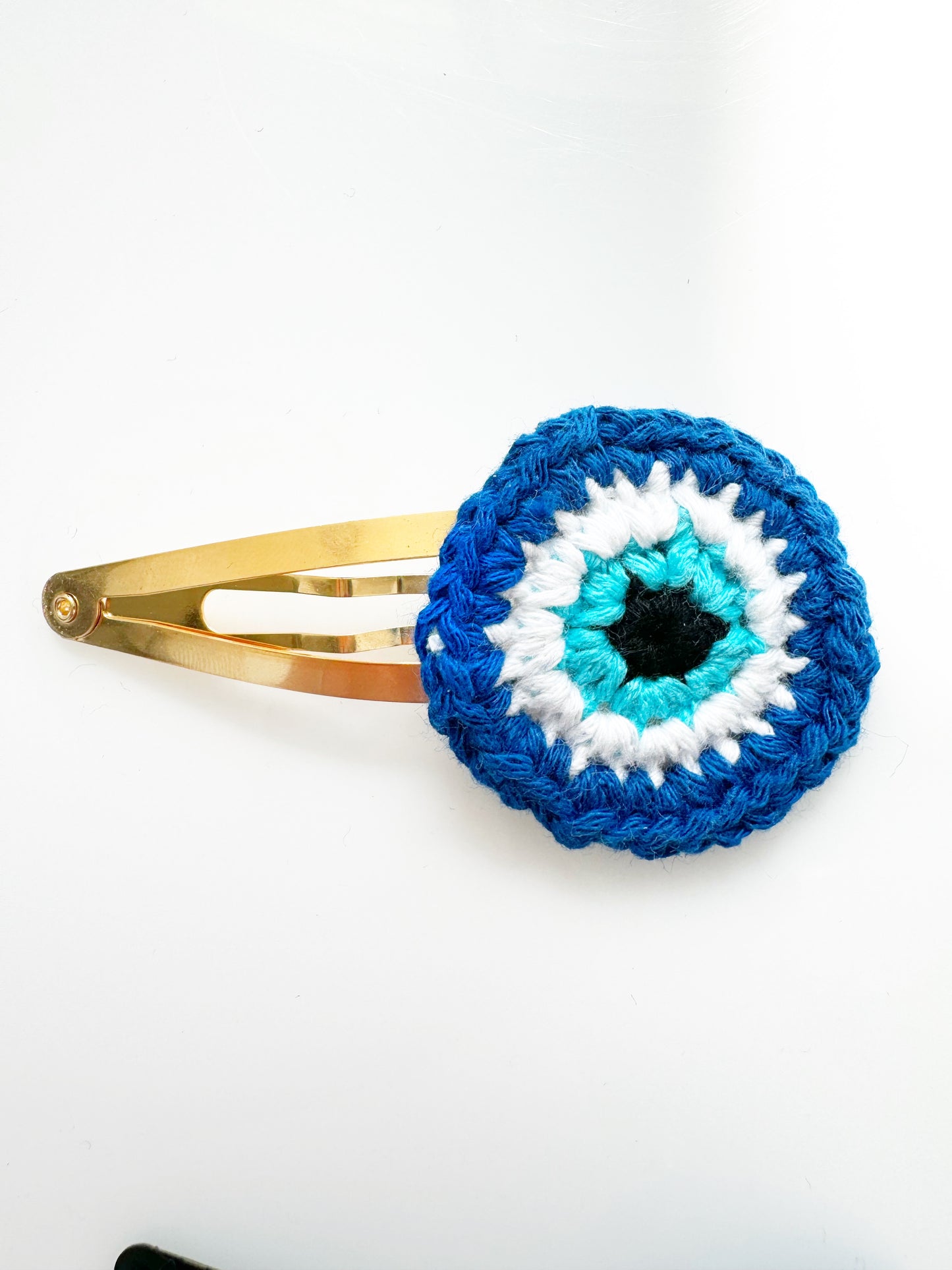 Evil Eye Crochet Knitted Hair Snap Clips Set