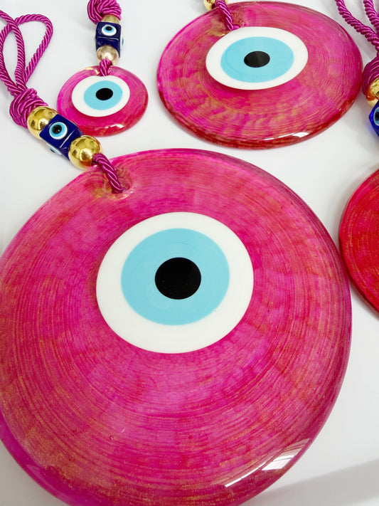 Limited Edition! Golden Magenta Evil Eye Roped Protection Amulet