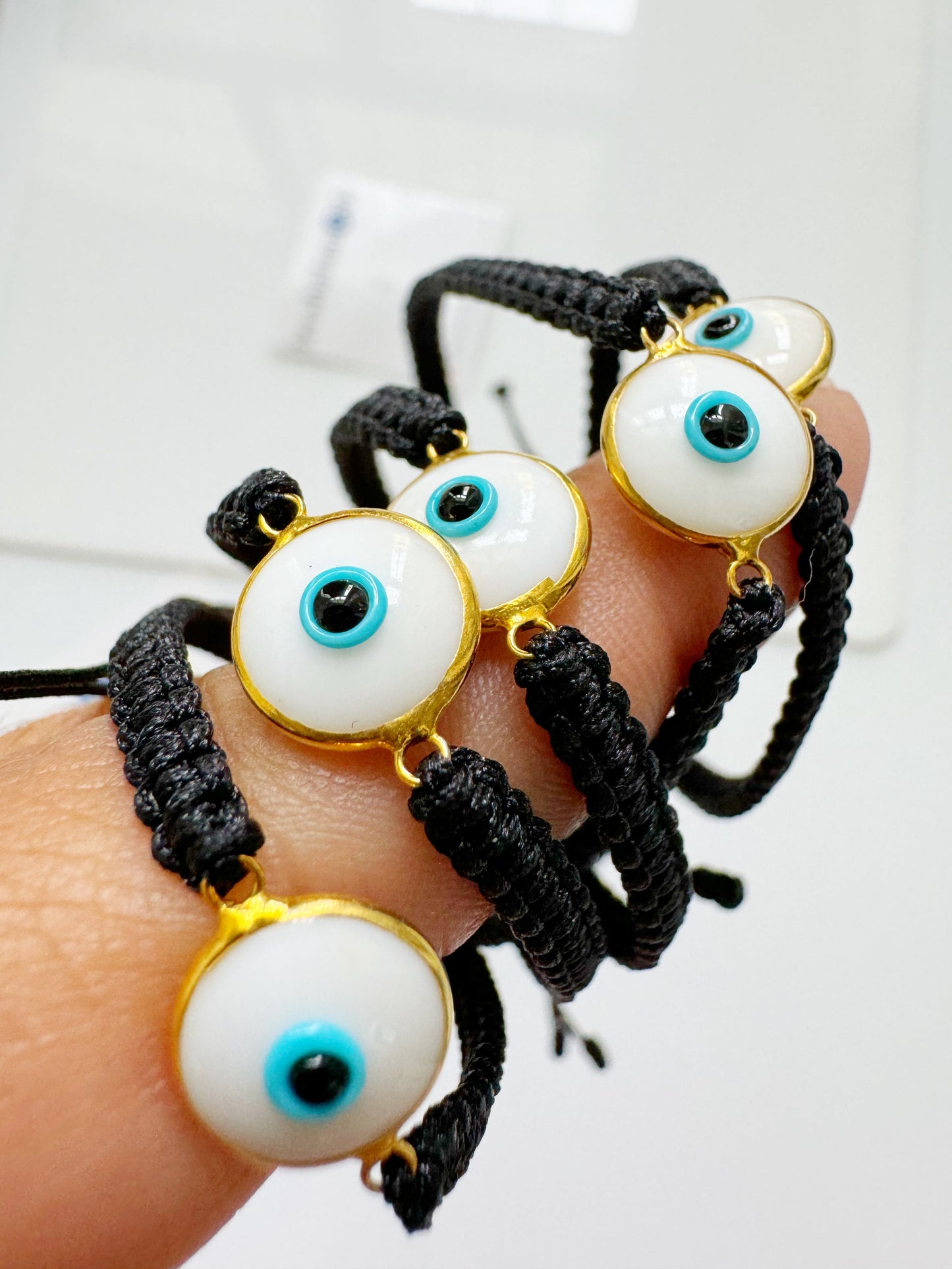 Evil Eye Glass Adjustable Woven Bracelet UNISEX