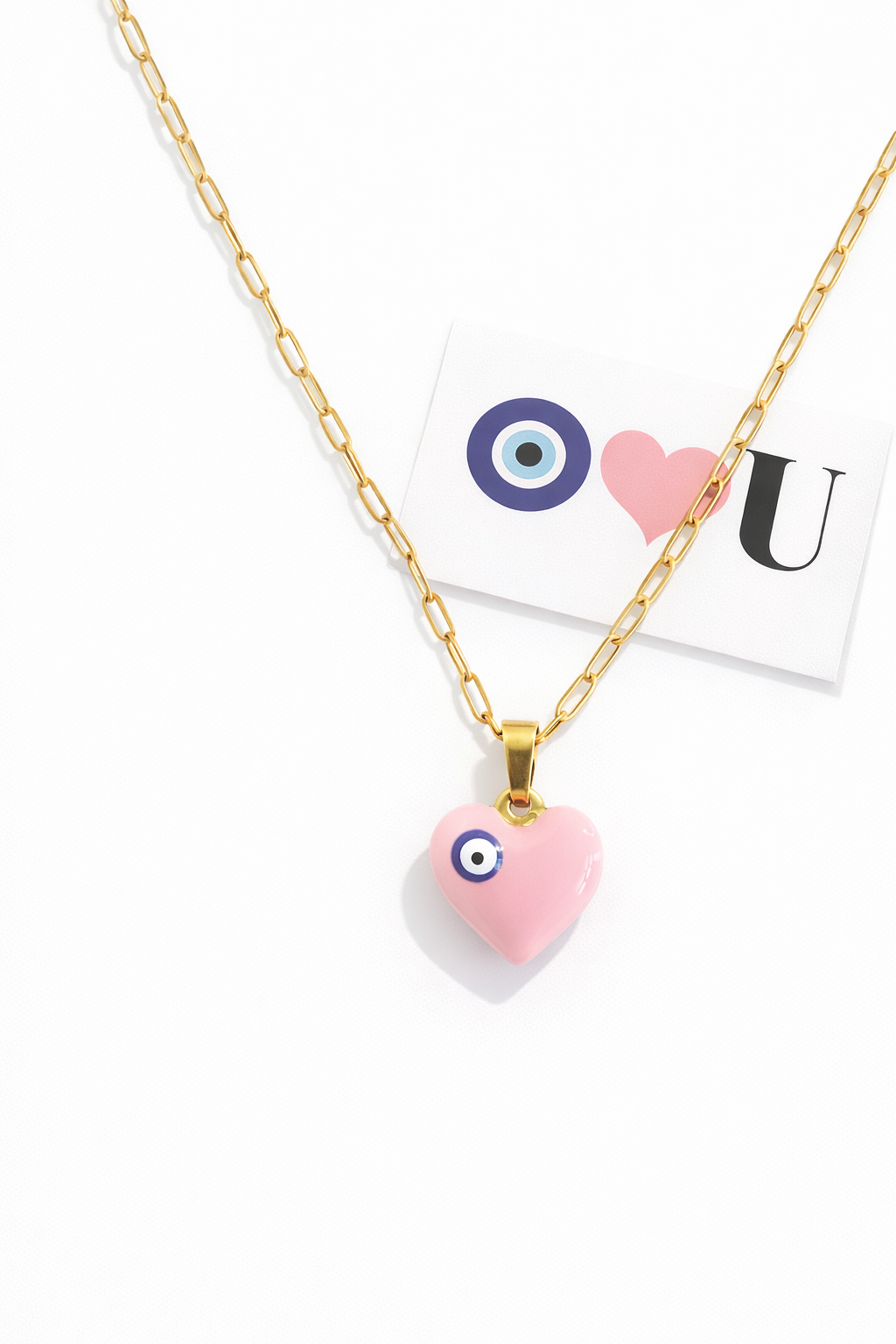 The Modern Heart Evil Eye Necklace