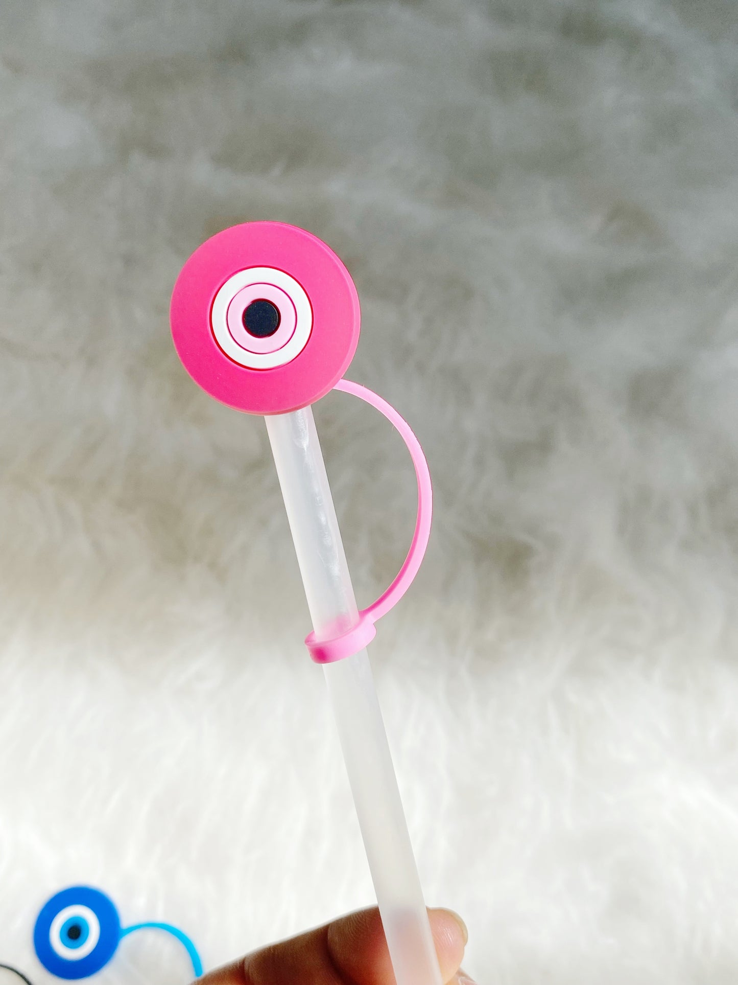 PINK Evil Eye Straw Topper Cover & Straw + FREE GIFT