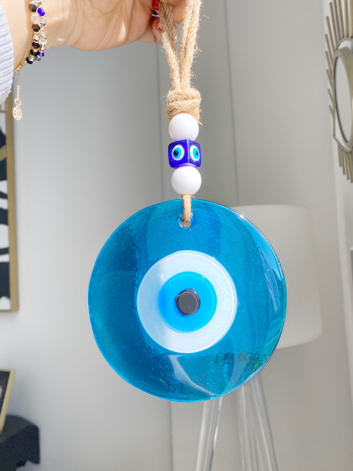 ORIGINAL XL Evil Eye Glass Amulet with Dustbag