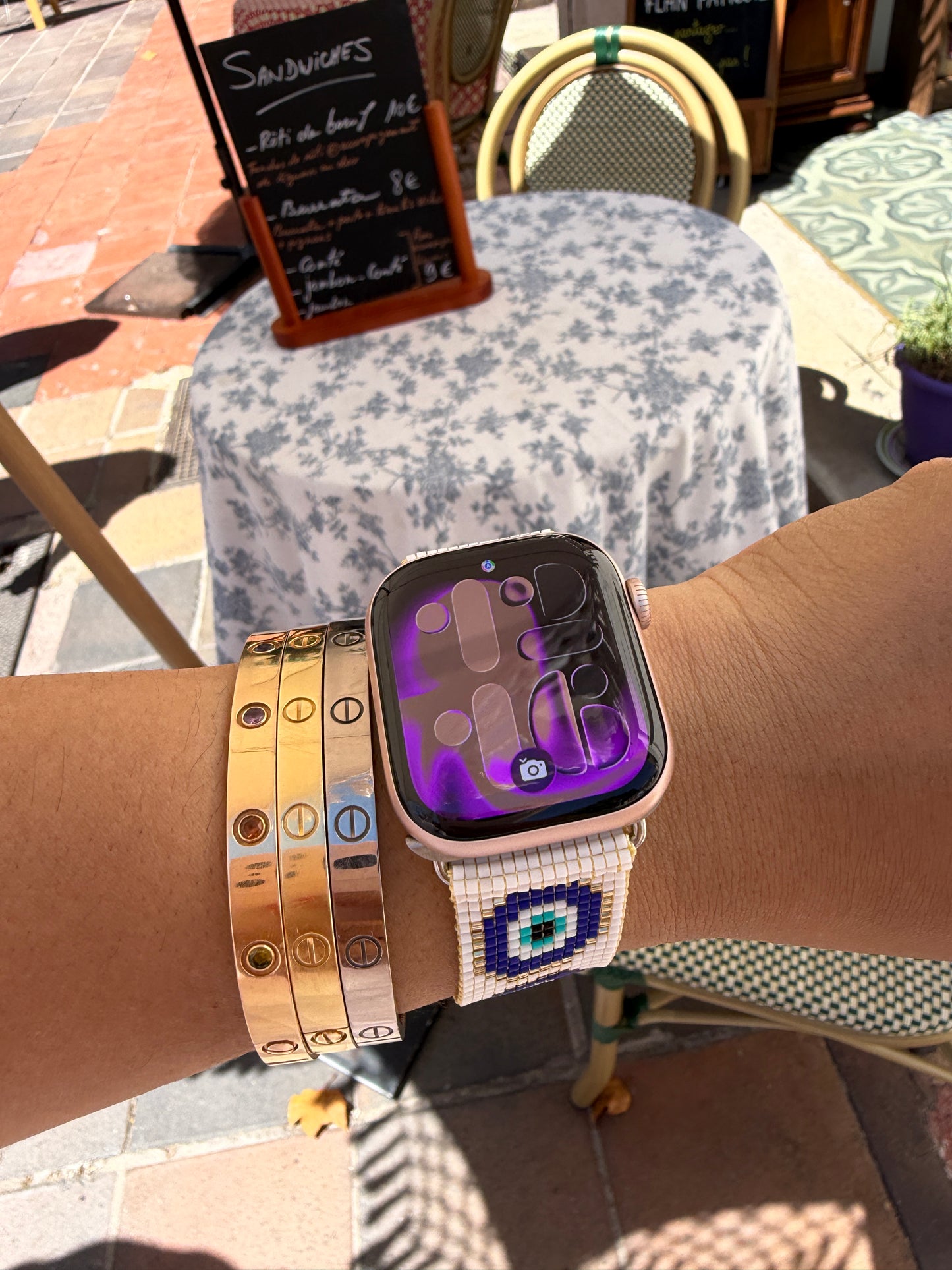 Riviera Evil Eye Miyuki Beaded Watch Strap