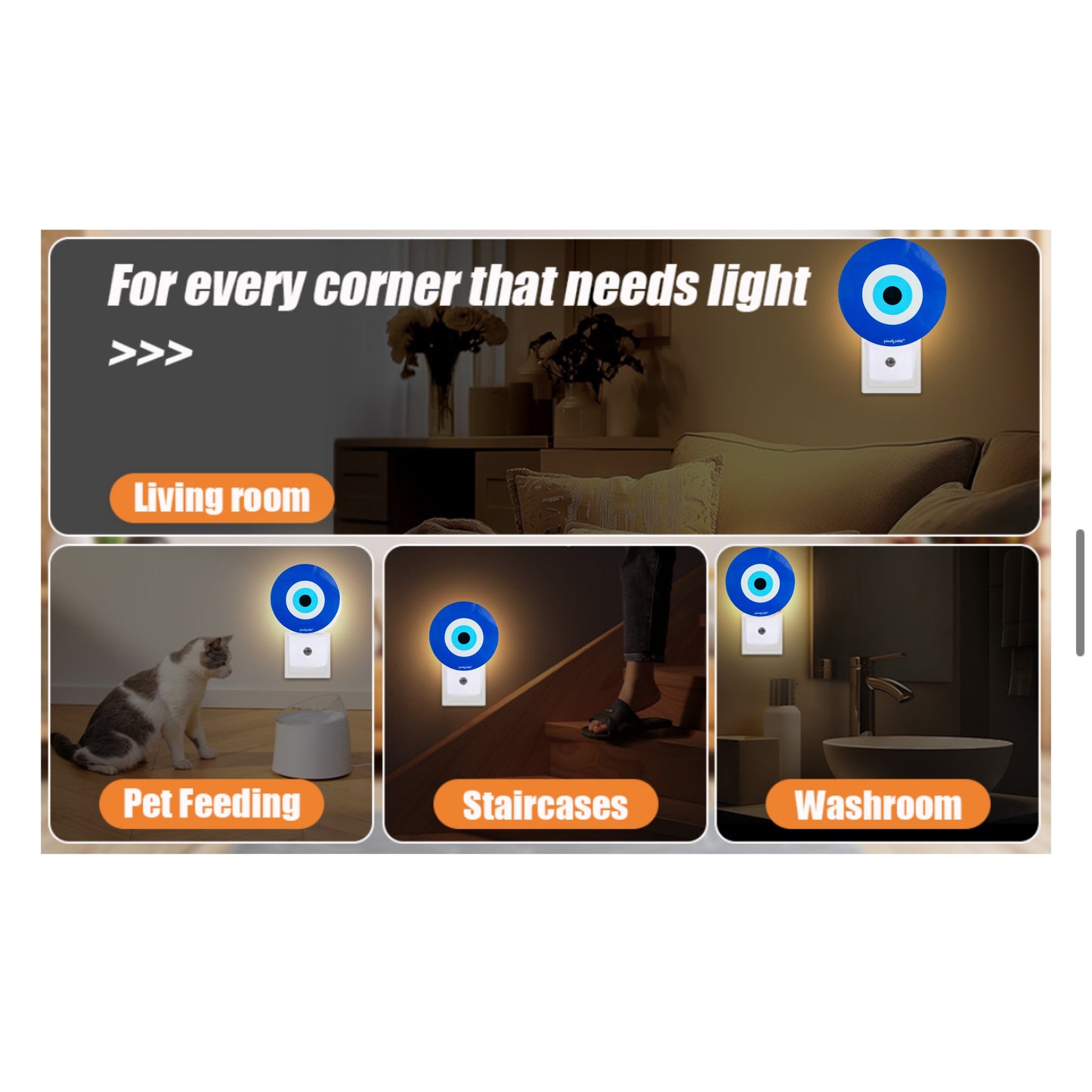 Evil Eye Glow Sensor Plug In Light