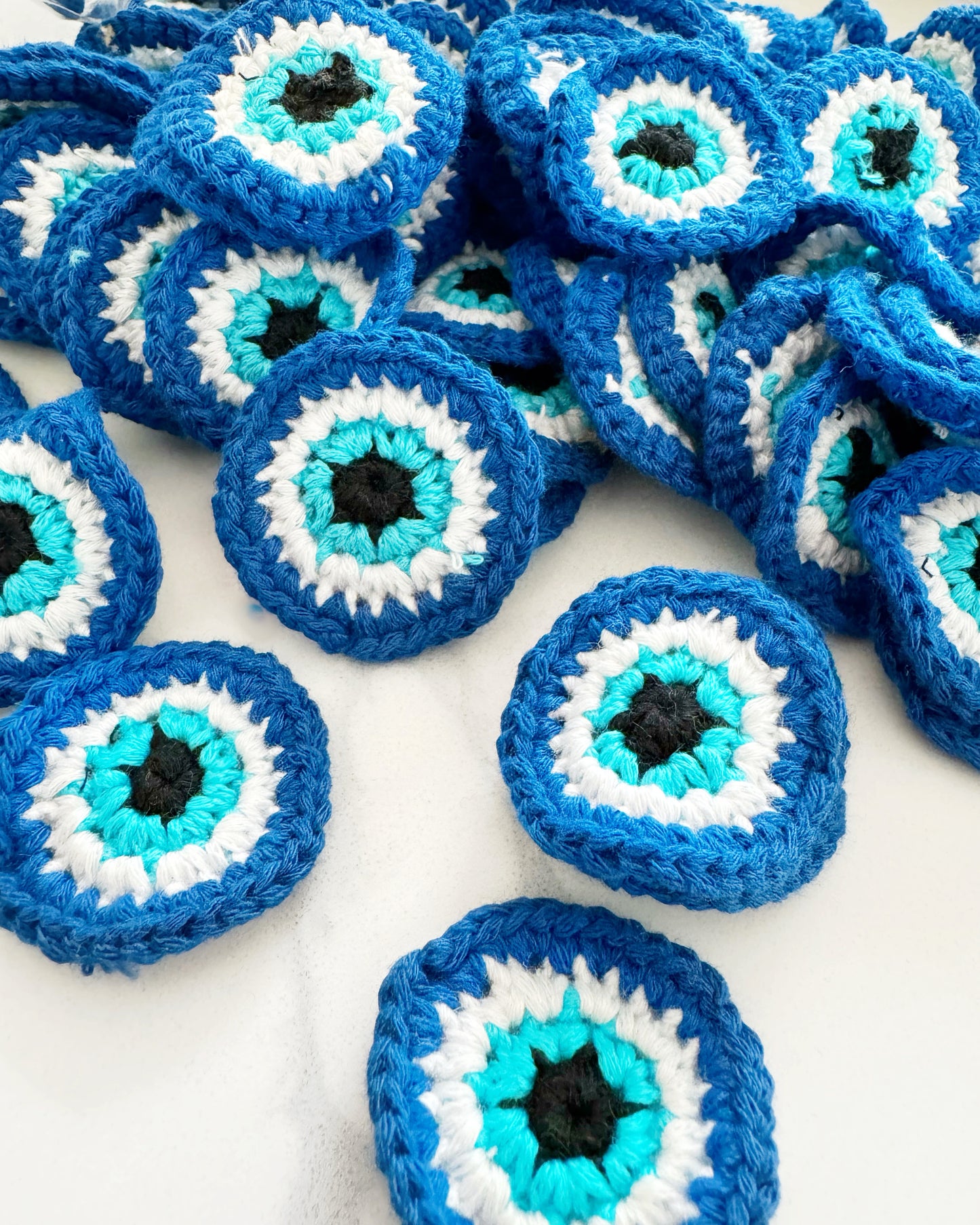 Evil Eye Crochet Knitted Hair Snap Clips Set