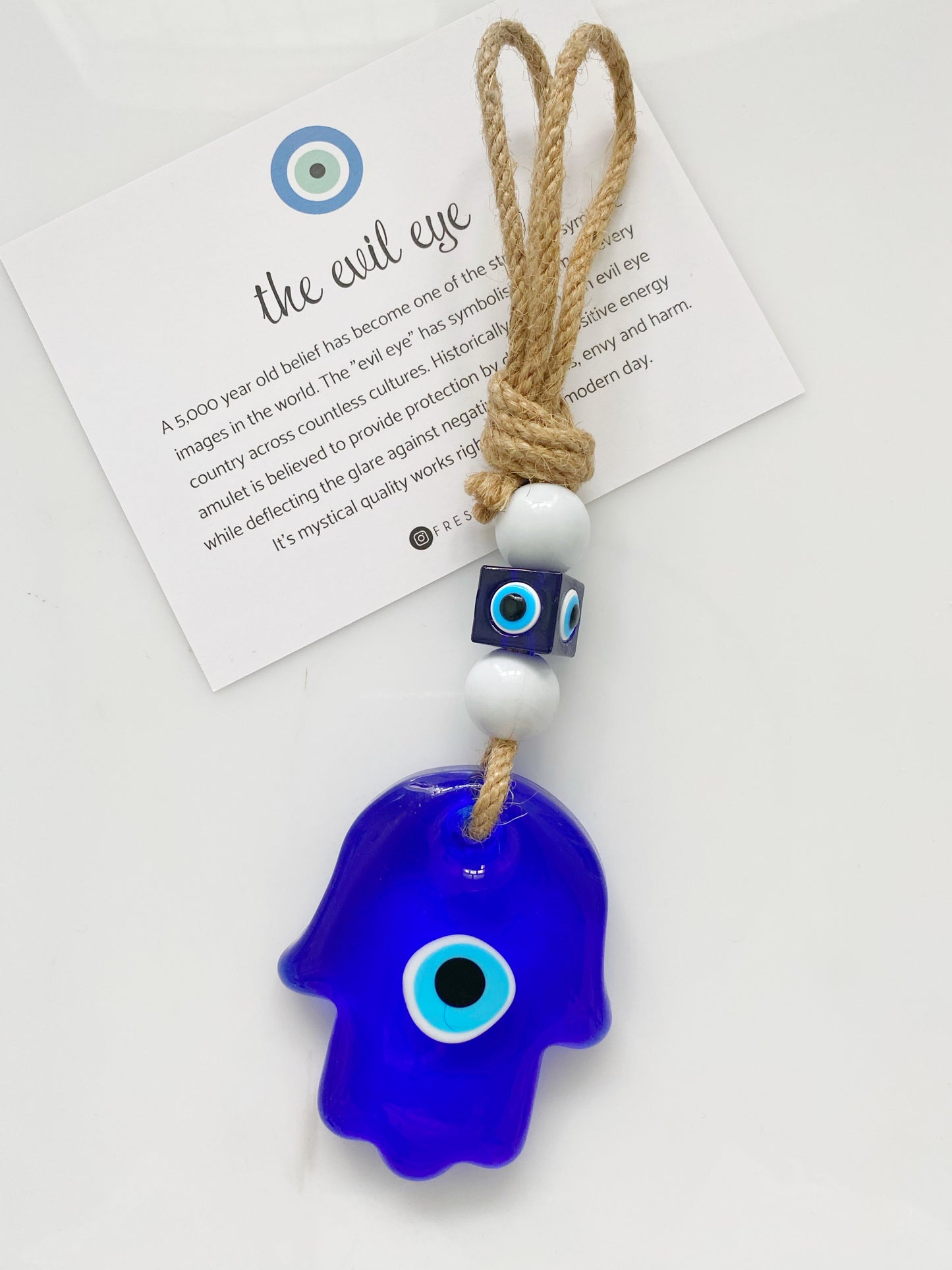 Evil Eye Hamsa Glass Amulet Wall Decor