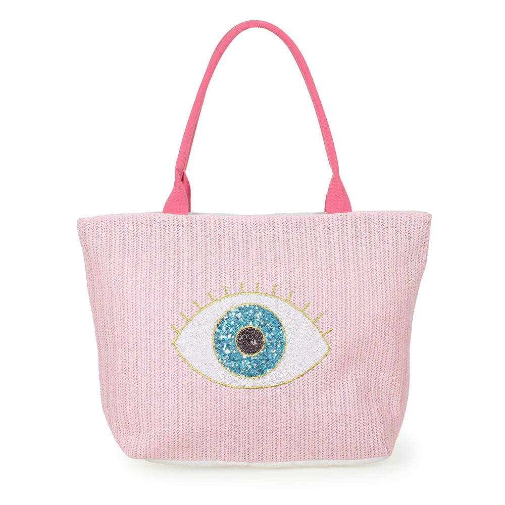 Pastel Evil Eye Sequin Tote