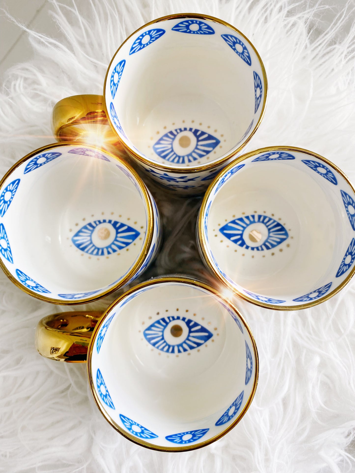 Evil Eye Golden Mug & Dessert Plate