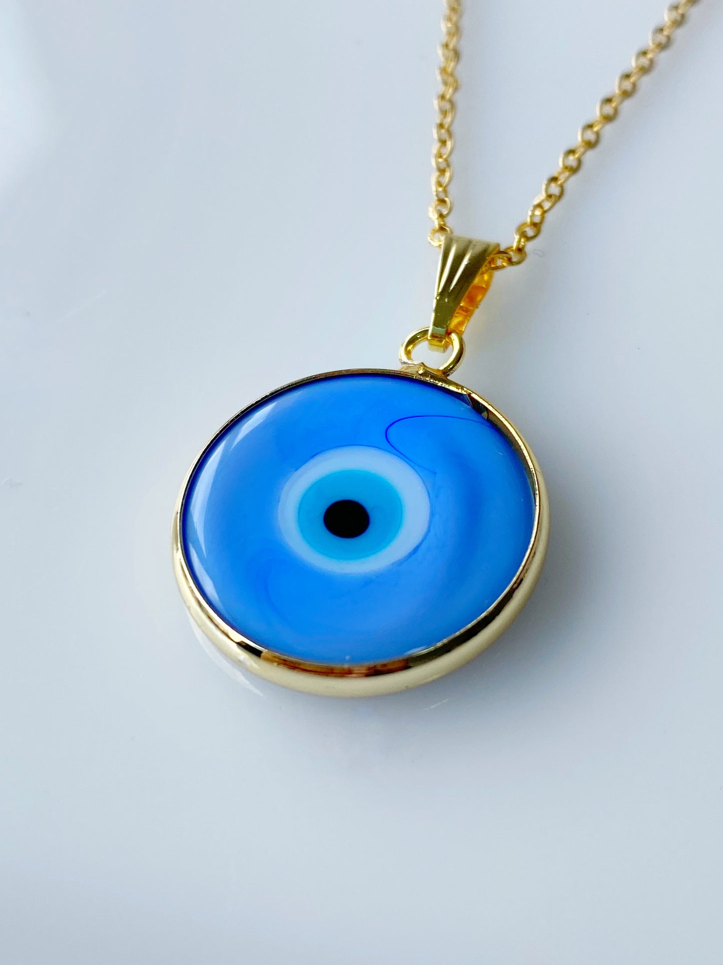 Original Evil Eye Glass Amulet Necklace & FREE Jewelry Box Set