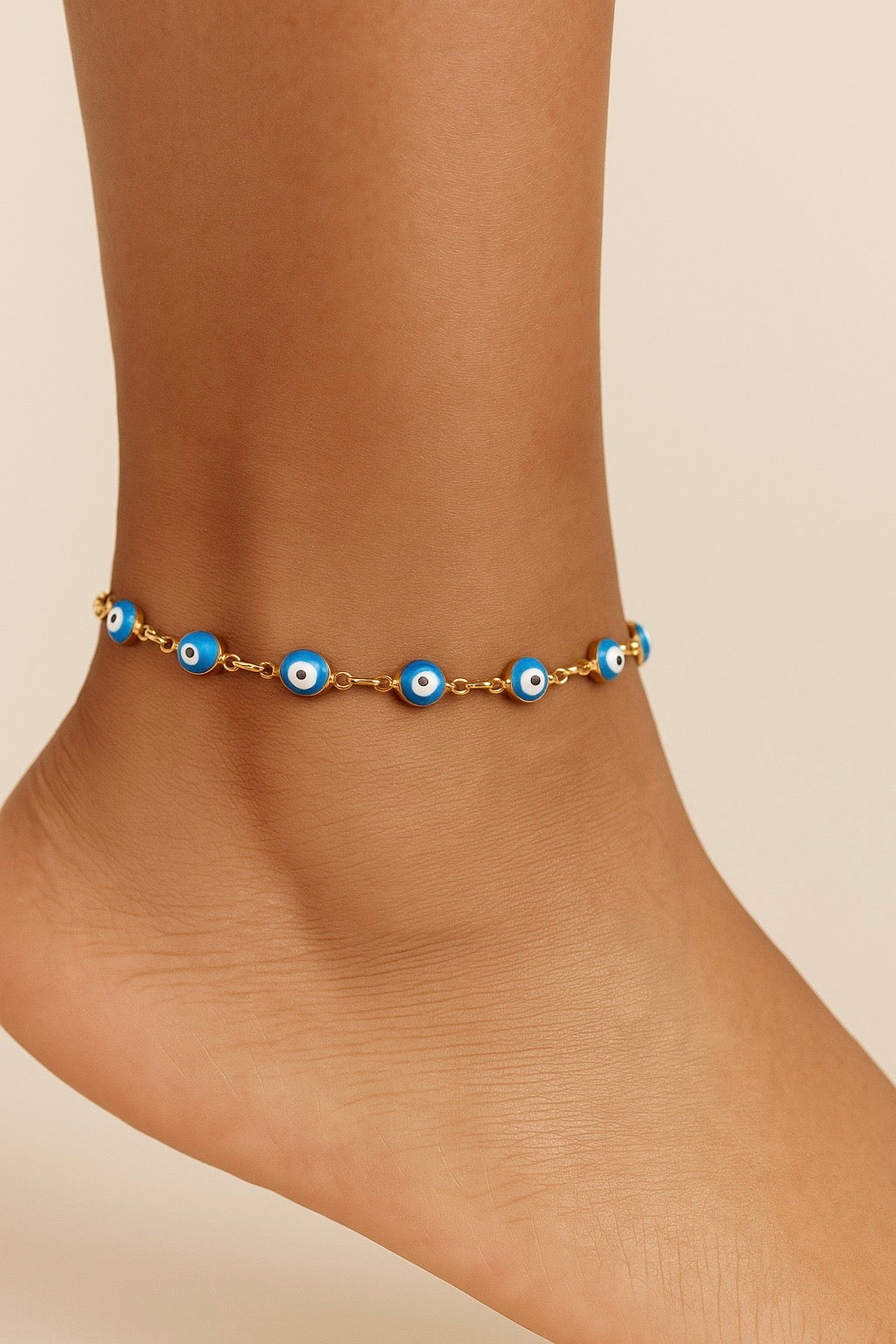 Ocean Blue Evil Eye Anklet