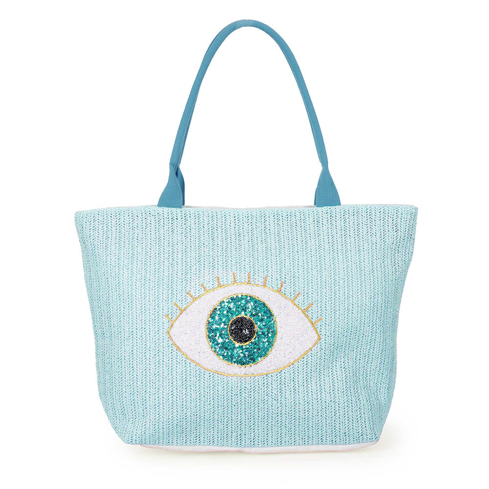 Pastel Evil Eye Sequin Tote