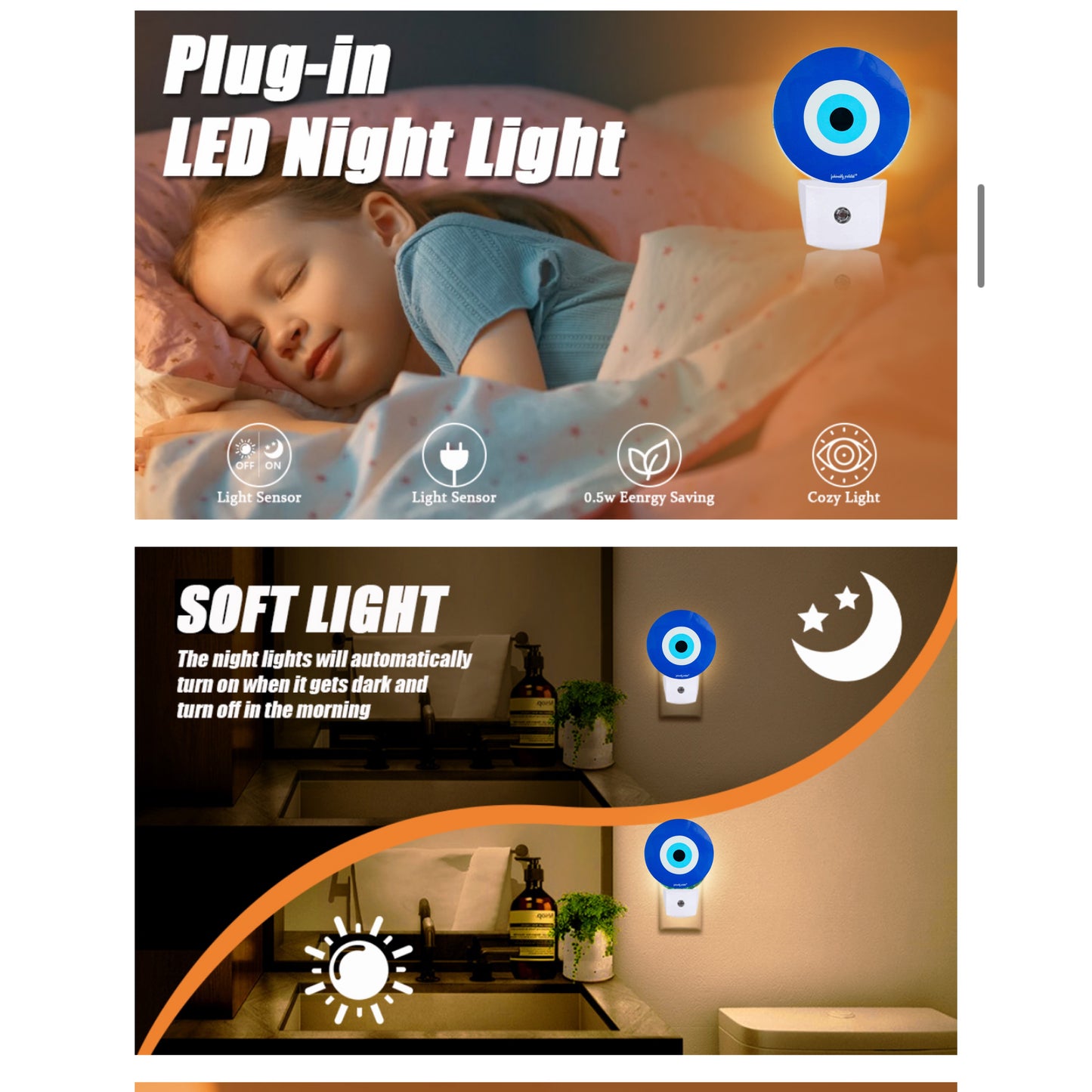 Evil Eye Glow Sensor Plug In Light