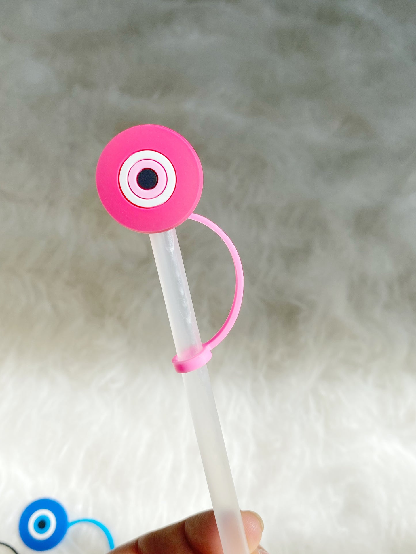 PINK Evil Eye Straw Topper Cover & Straw + FREE GIFT