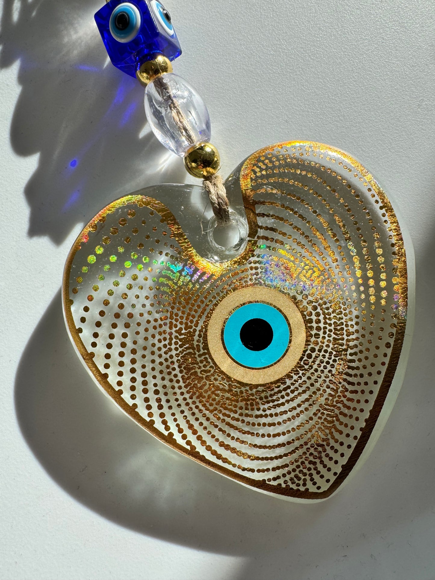 Golden Glass Evil Eye Wall Decor Amulet with free gift bag